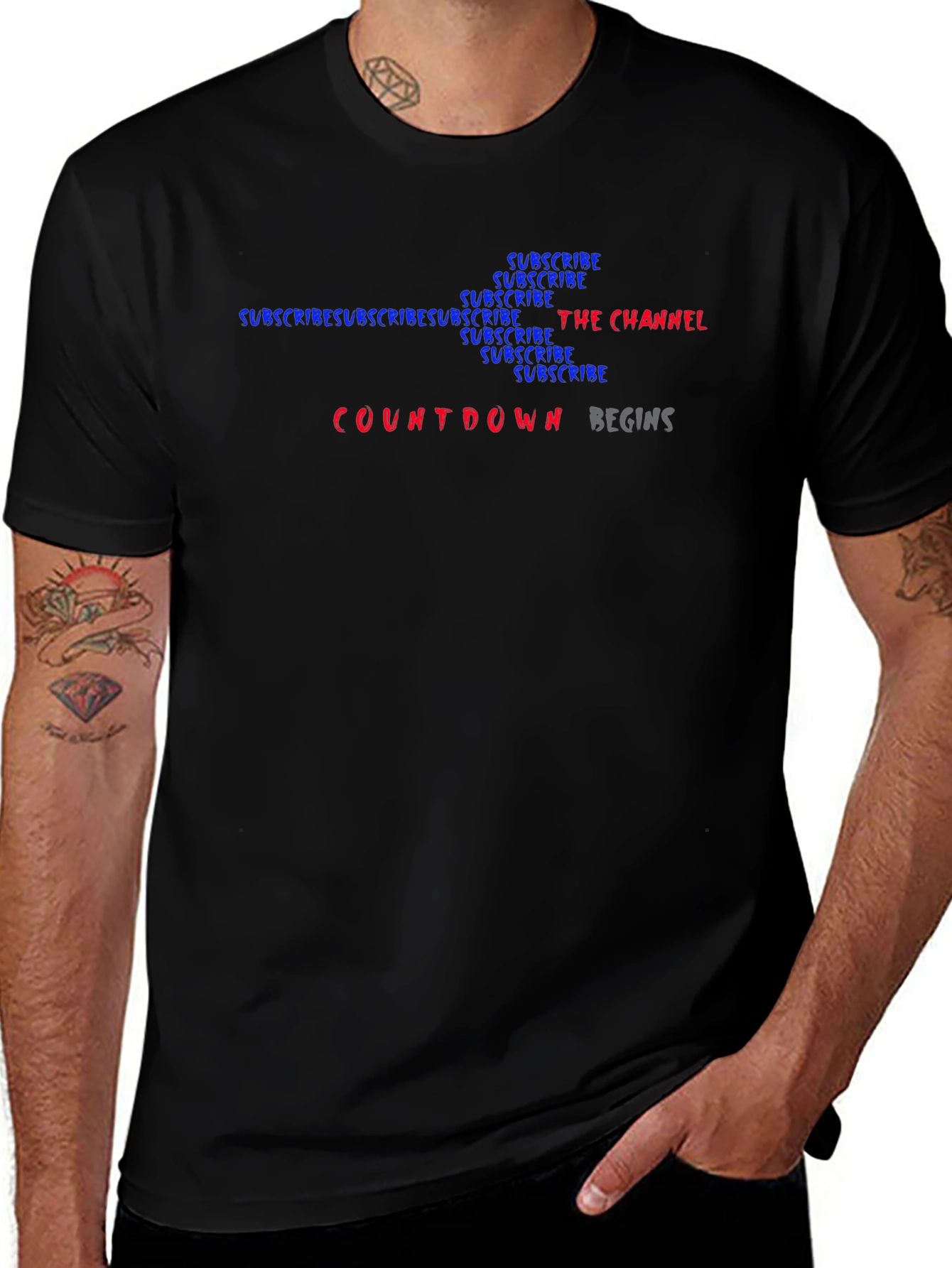 Subscribe Channel Graphic Black T-Shirt