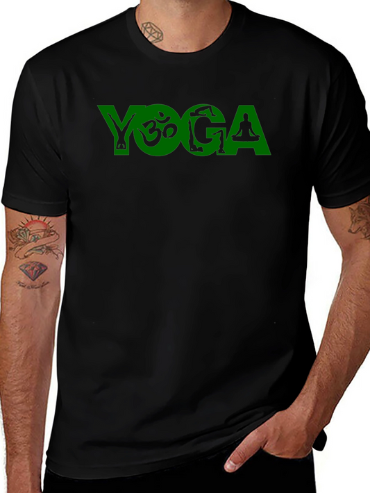 Yoga Graphic T-Shirt - Black Cotton Blend