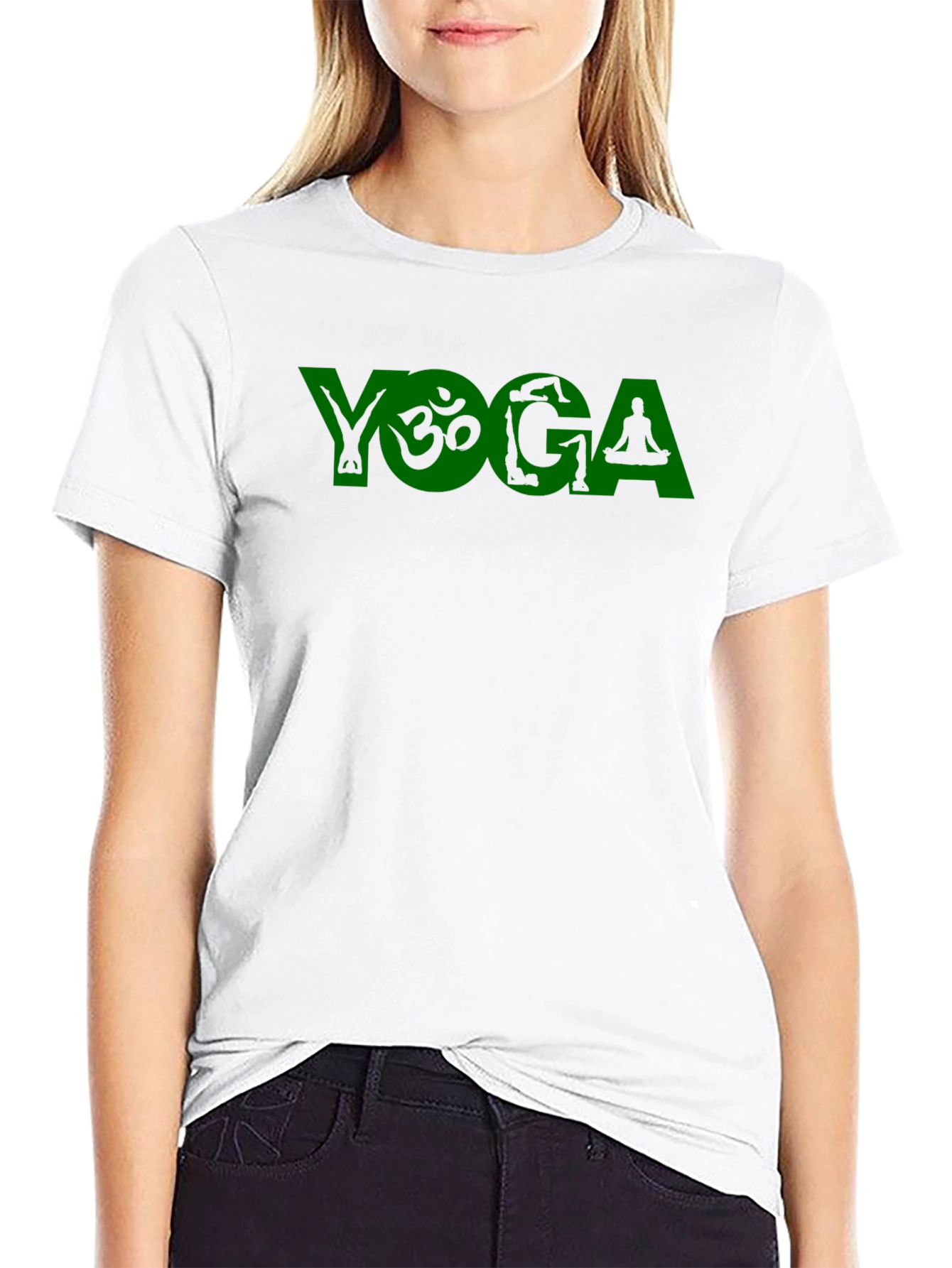 Yoga Graphic T-Shirt - Black Cotton Blend