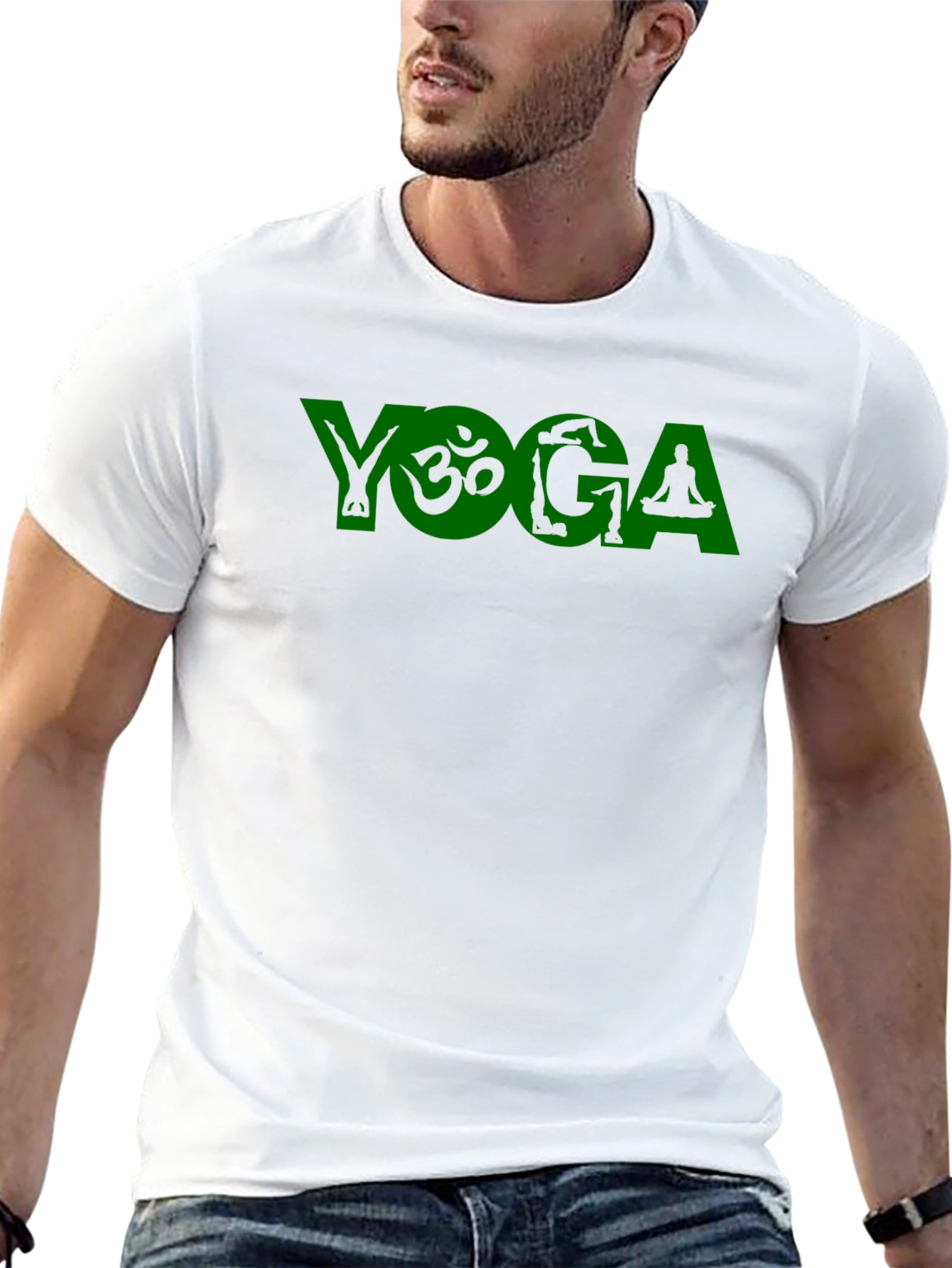 Yoga Graphic T-Shirt - Black Cotton Blend