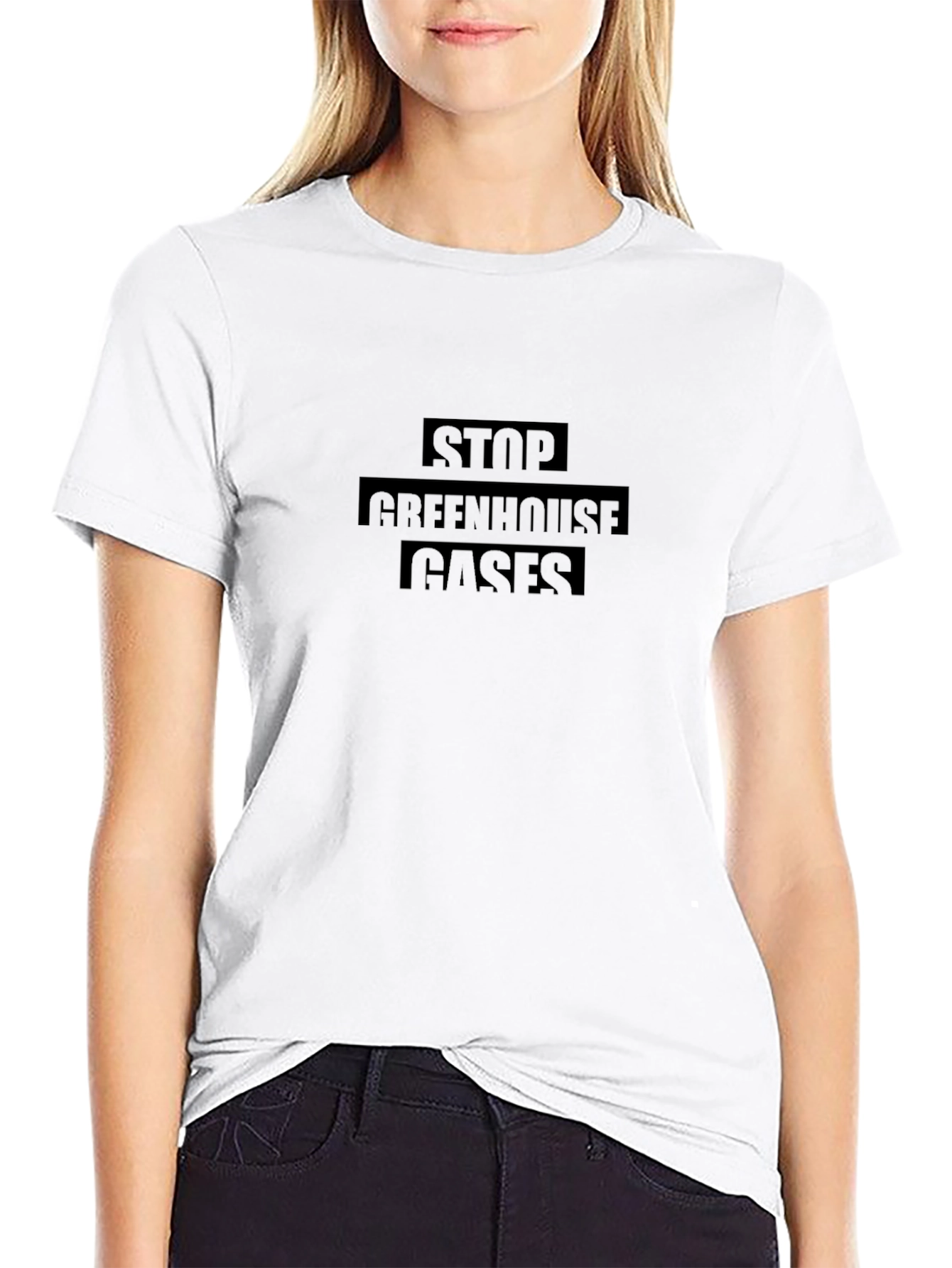 Stop Greenhouse Gases Black T-Shirt