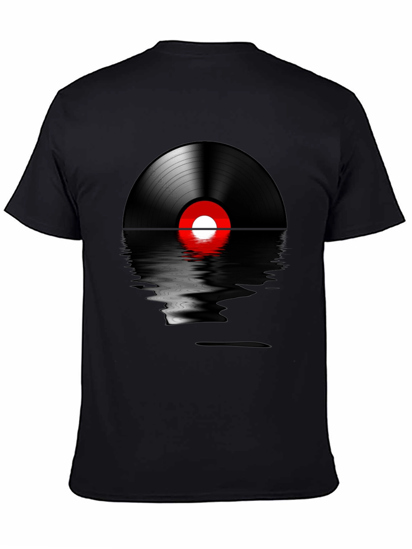 Retro Vinyl Record Reflection Graphic T-Shirt