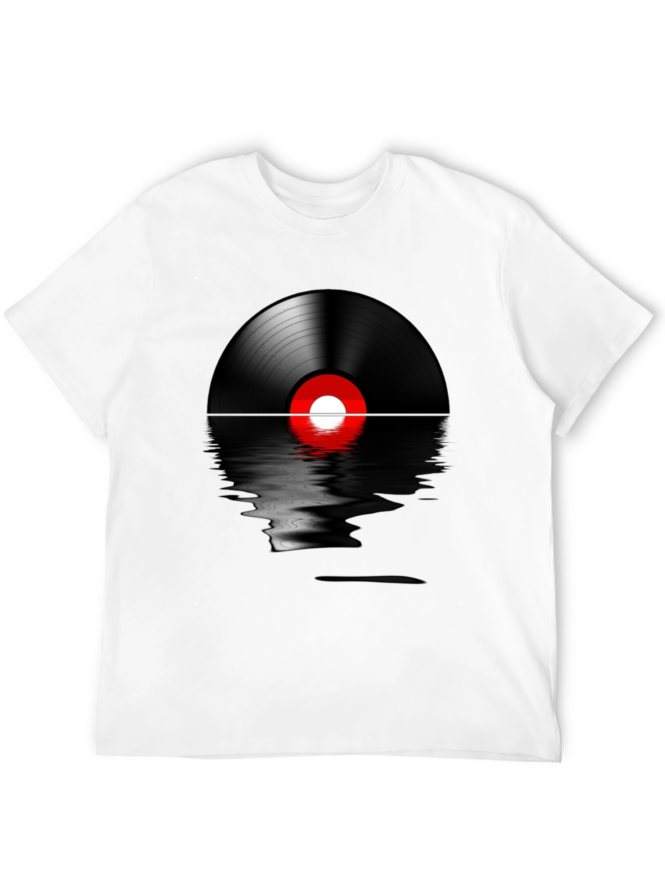 Retro Vinyl Record Reflection Graphic T-Shirt