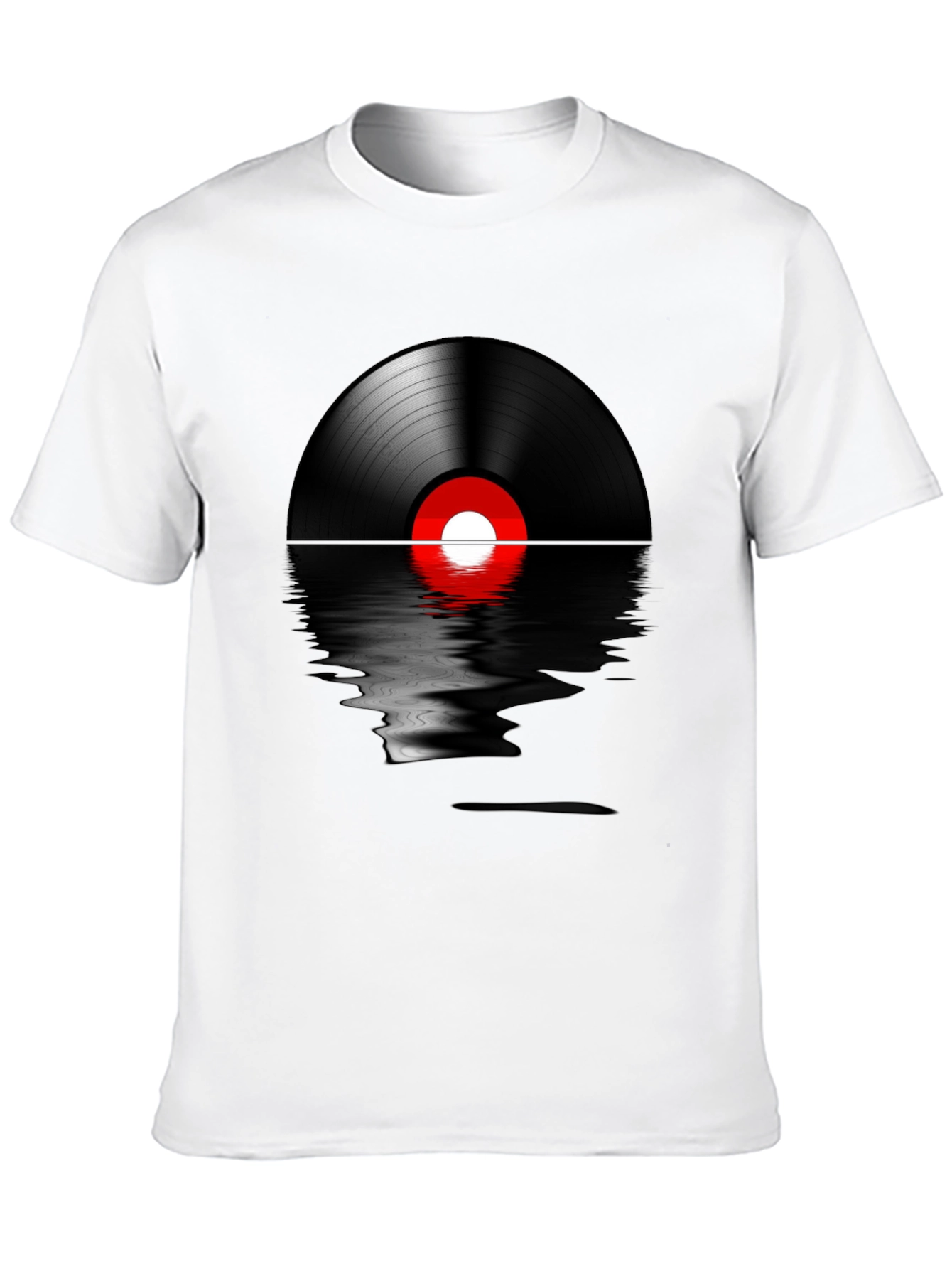 Retro Vinyl Record Reflection Graphic T-Shirt
