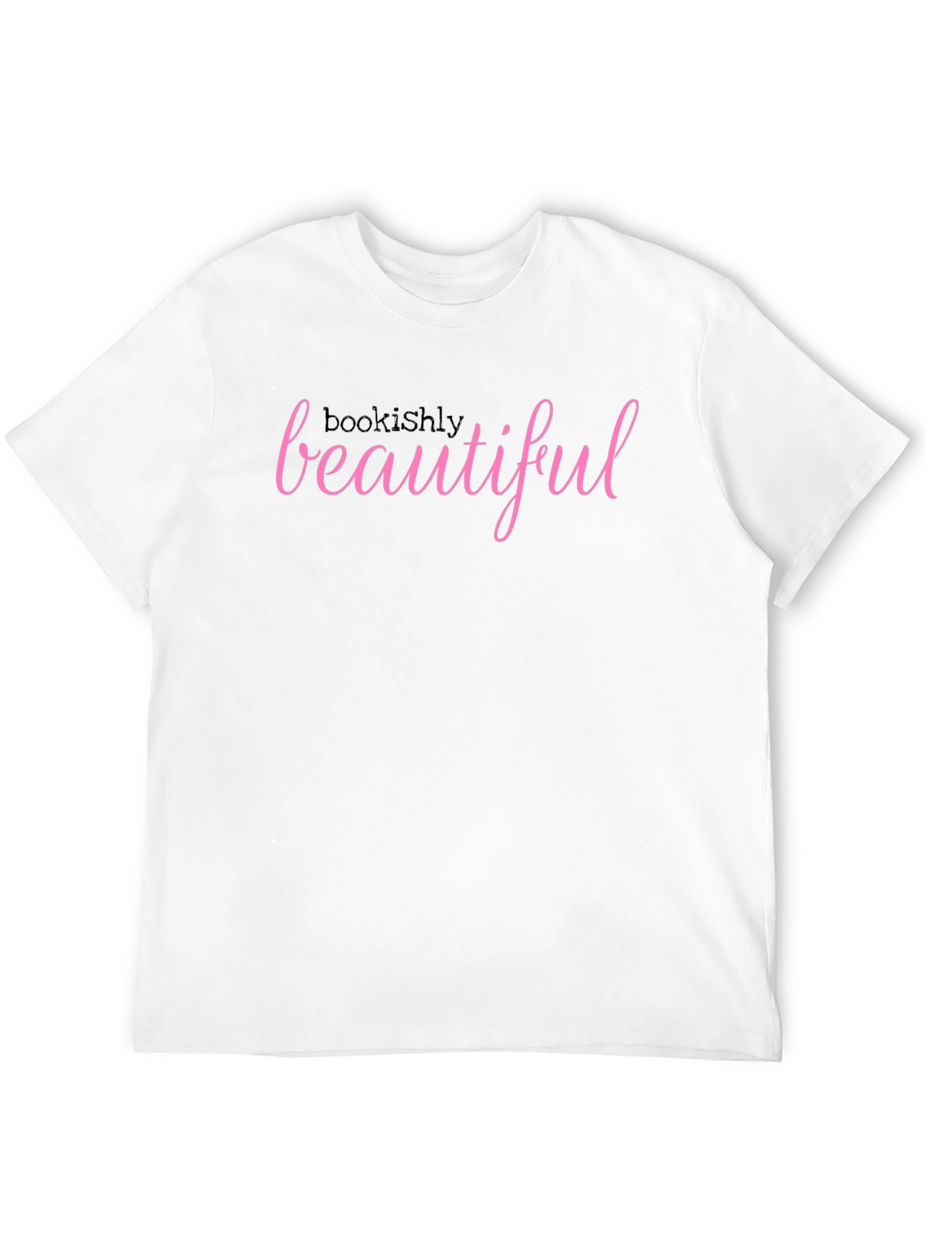 Looks Highly Beautiful Pink Text Black T-Shirt
