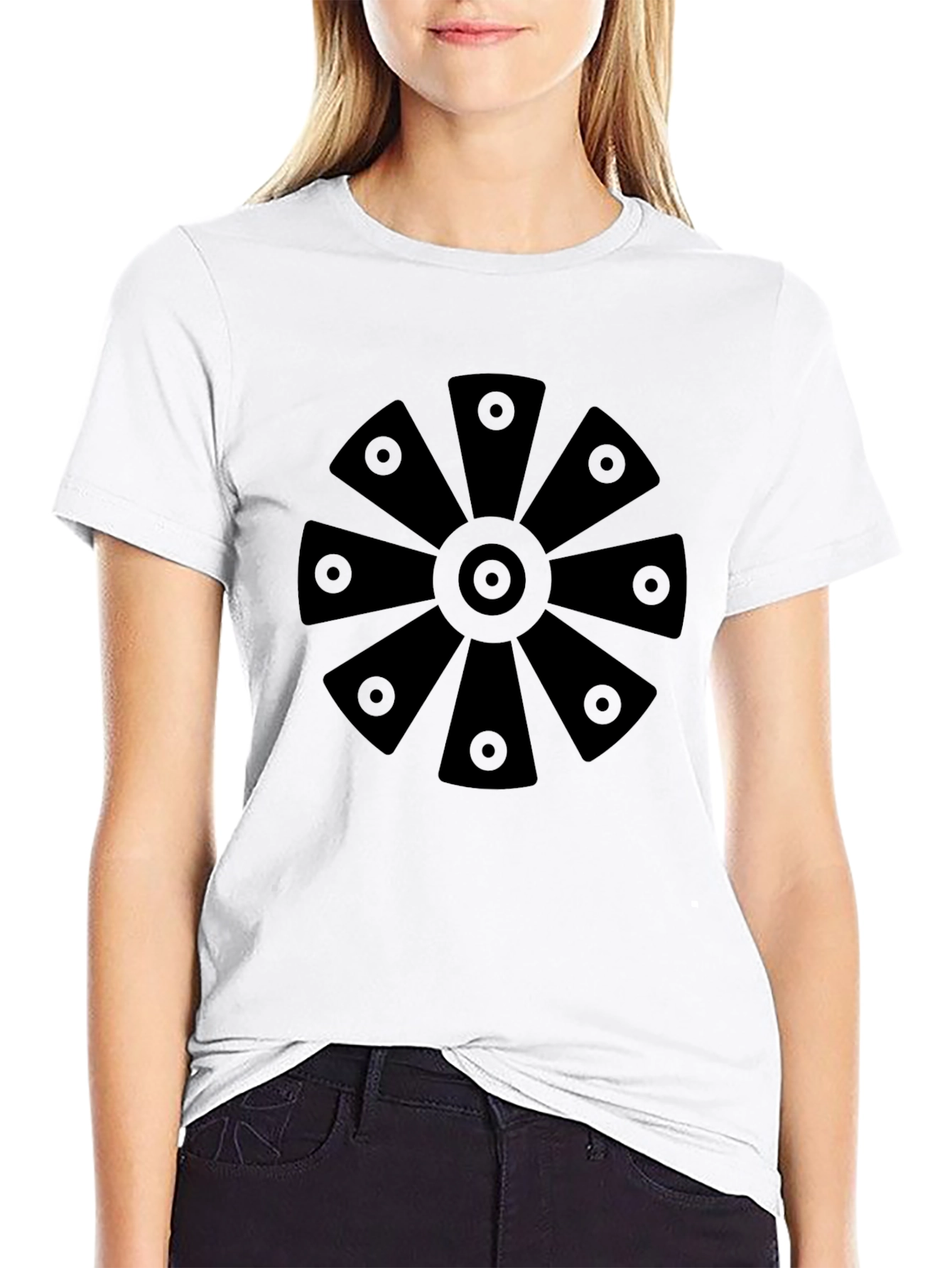 Geometric Pattern Black T-Shirt