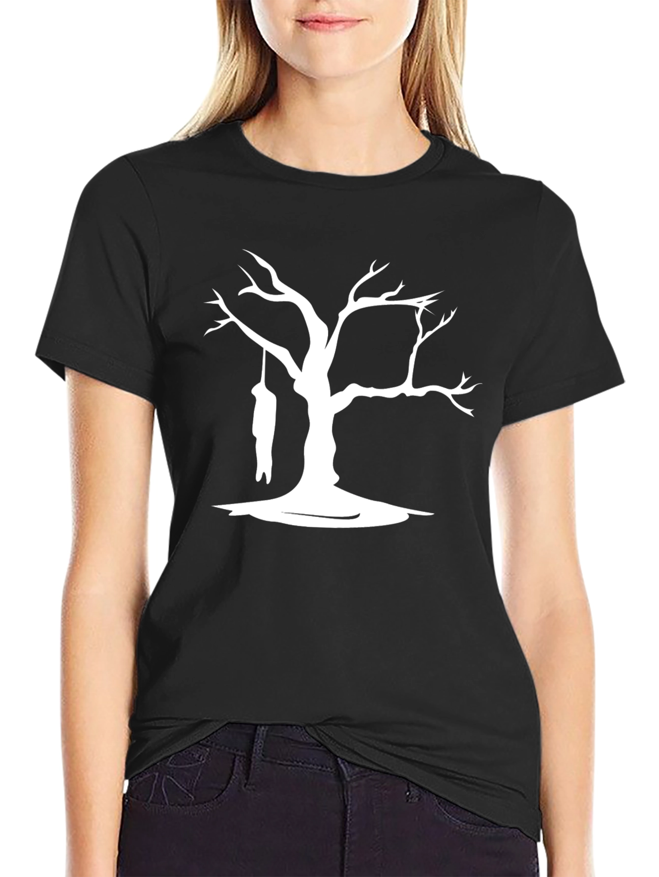 Spooky Tree Graphic Tee - Dark Humor T-Shirt