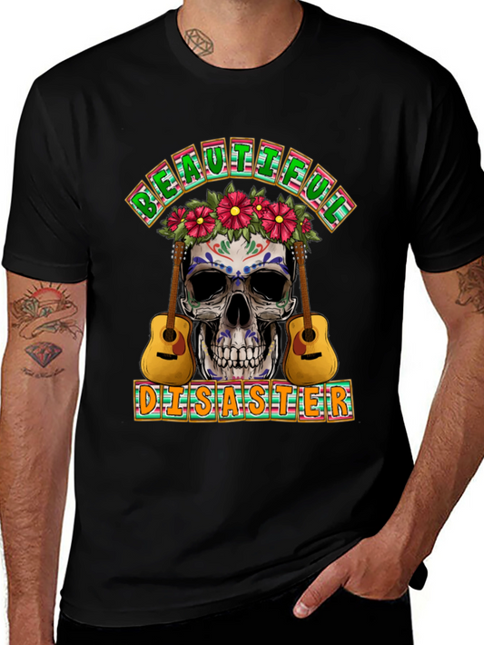 Beautiful Disaster Sugar Skull Guitar T-Shirt