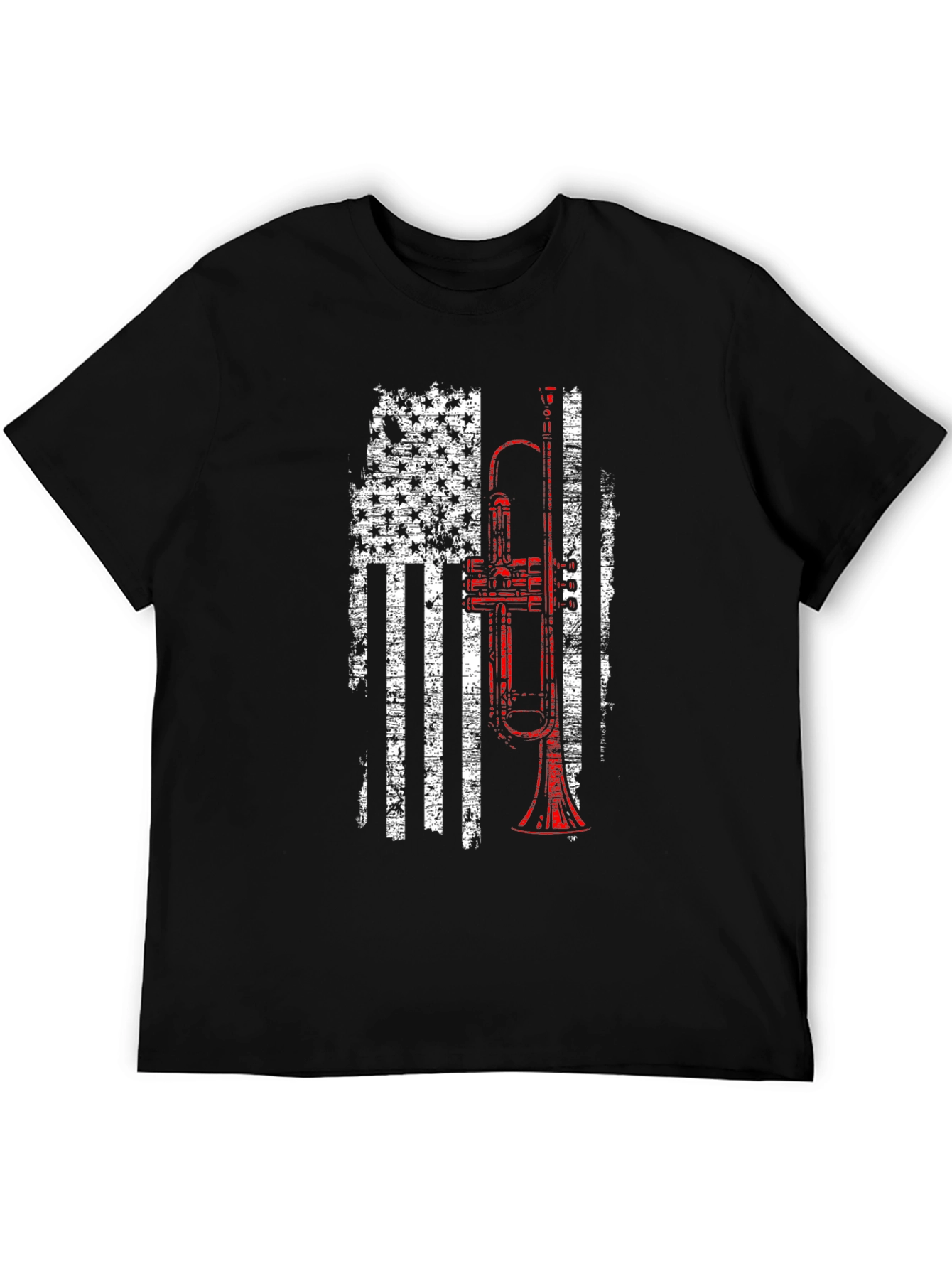 Trumpet American Flag Patriotic T-Shirt