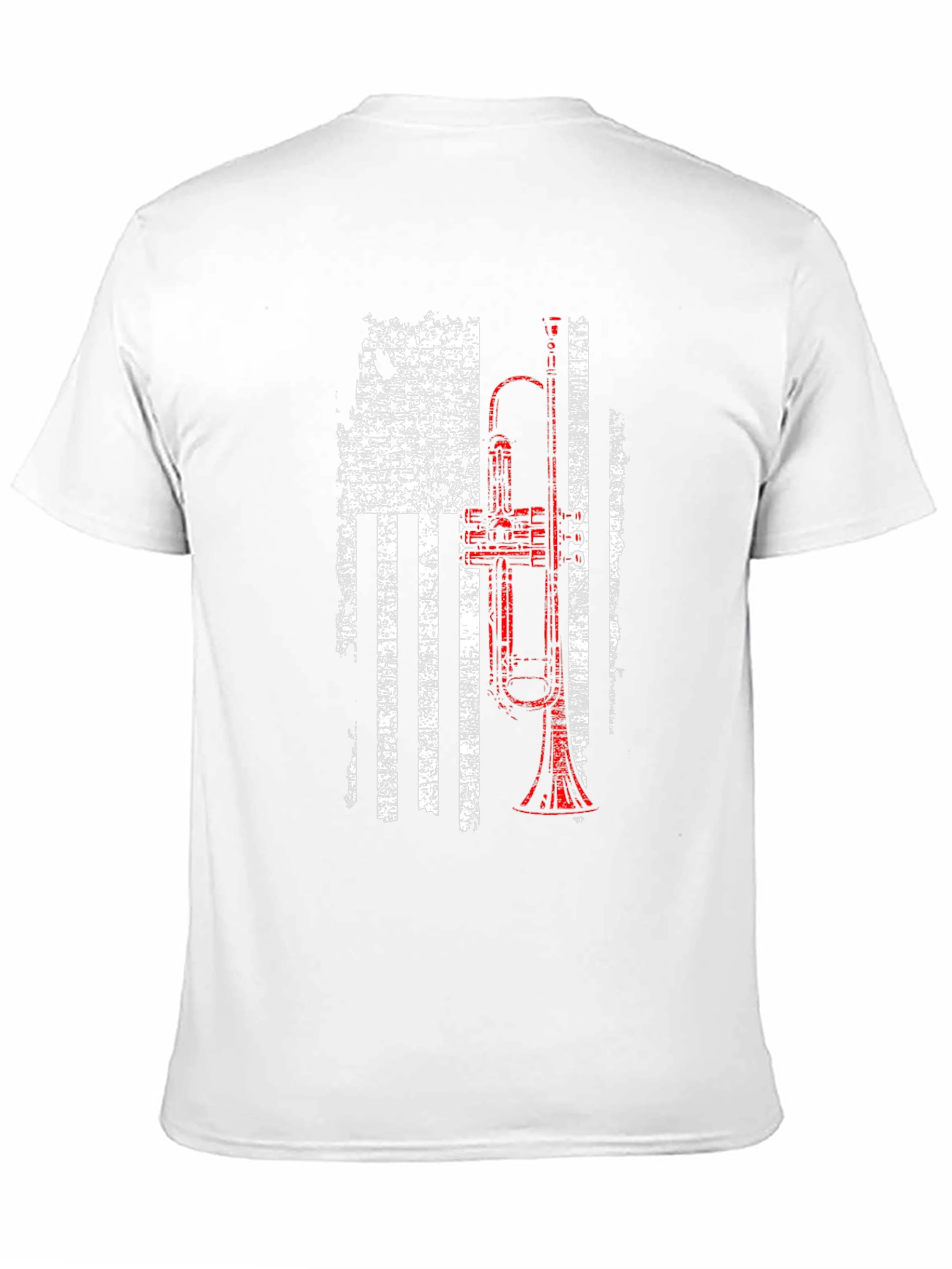 Trumpet American Flag Patriotic T-Shirt