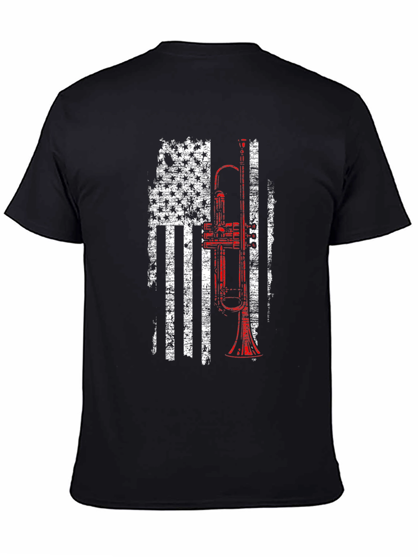 Trumpet American Flag Patriotic T-Shirt