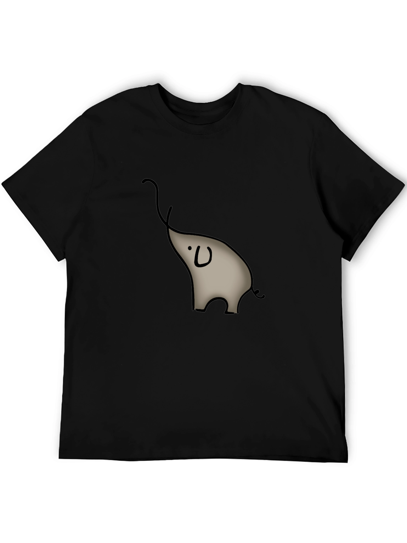 Elephant Graphic Tee - Casual Black T-Shirt