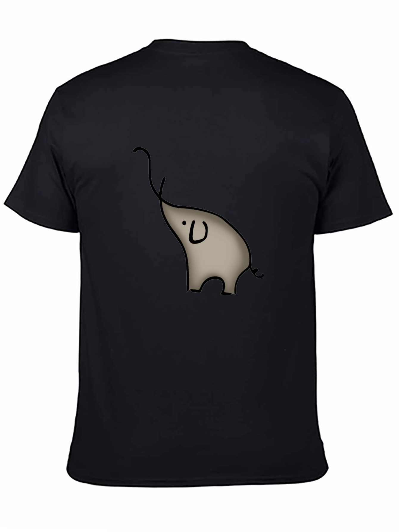 Elephant Graphic Tee - Casual Black T-Shirt