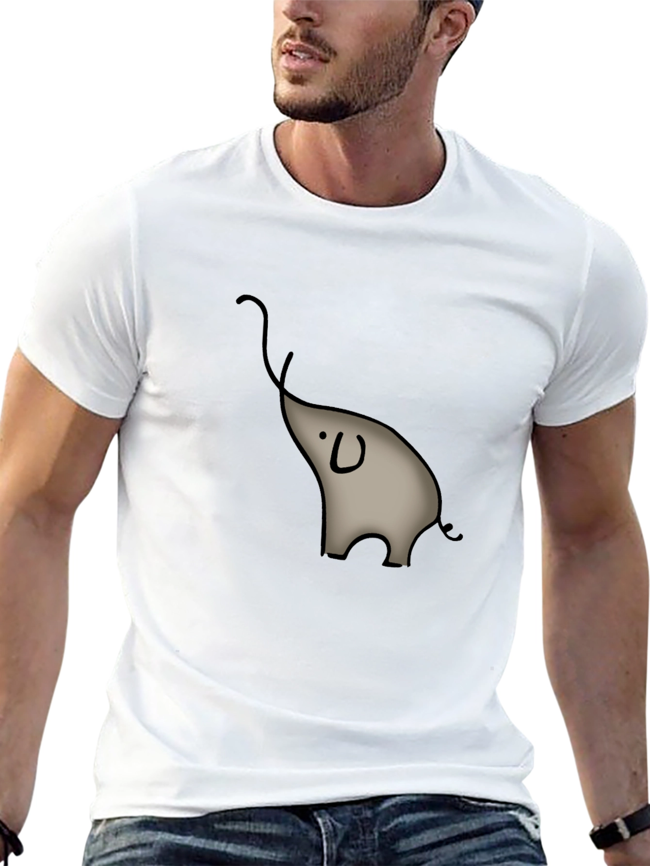 Elephant Graphic Tee - Casual Black T-Shirt