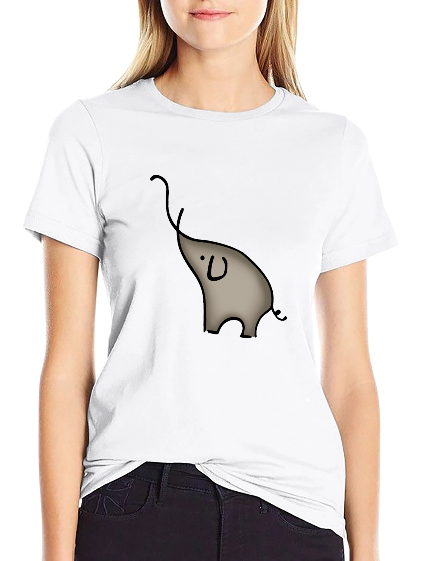 Elephant Graphic Tee - Casual Black T-Shirt