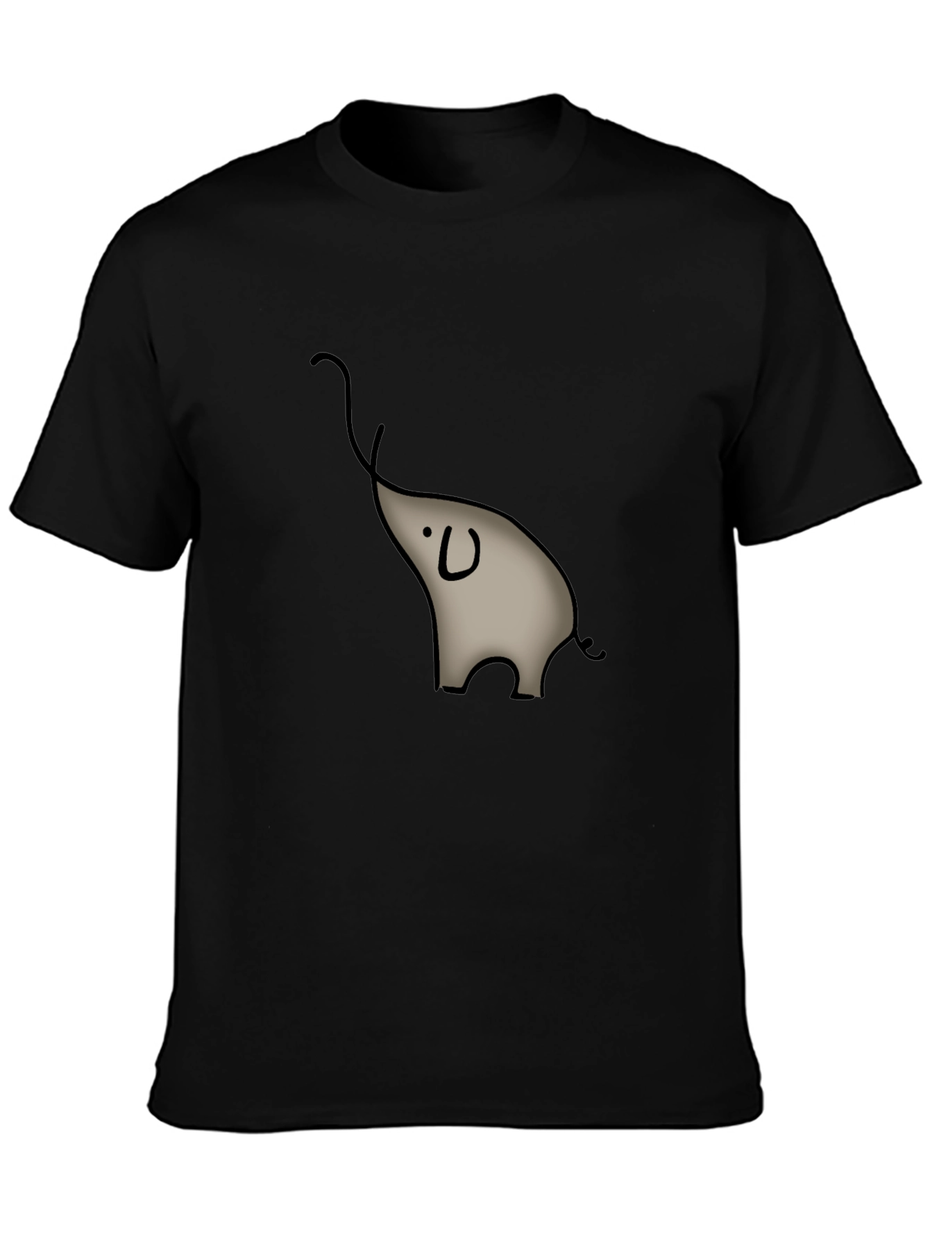 Elephant Graphic Tee - Casual Black T-Shirt