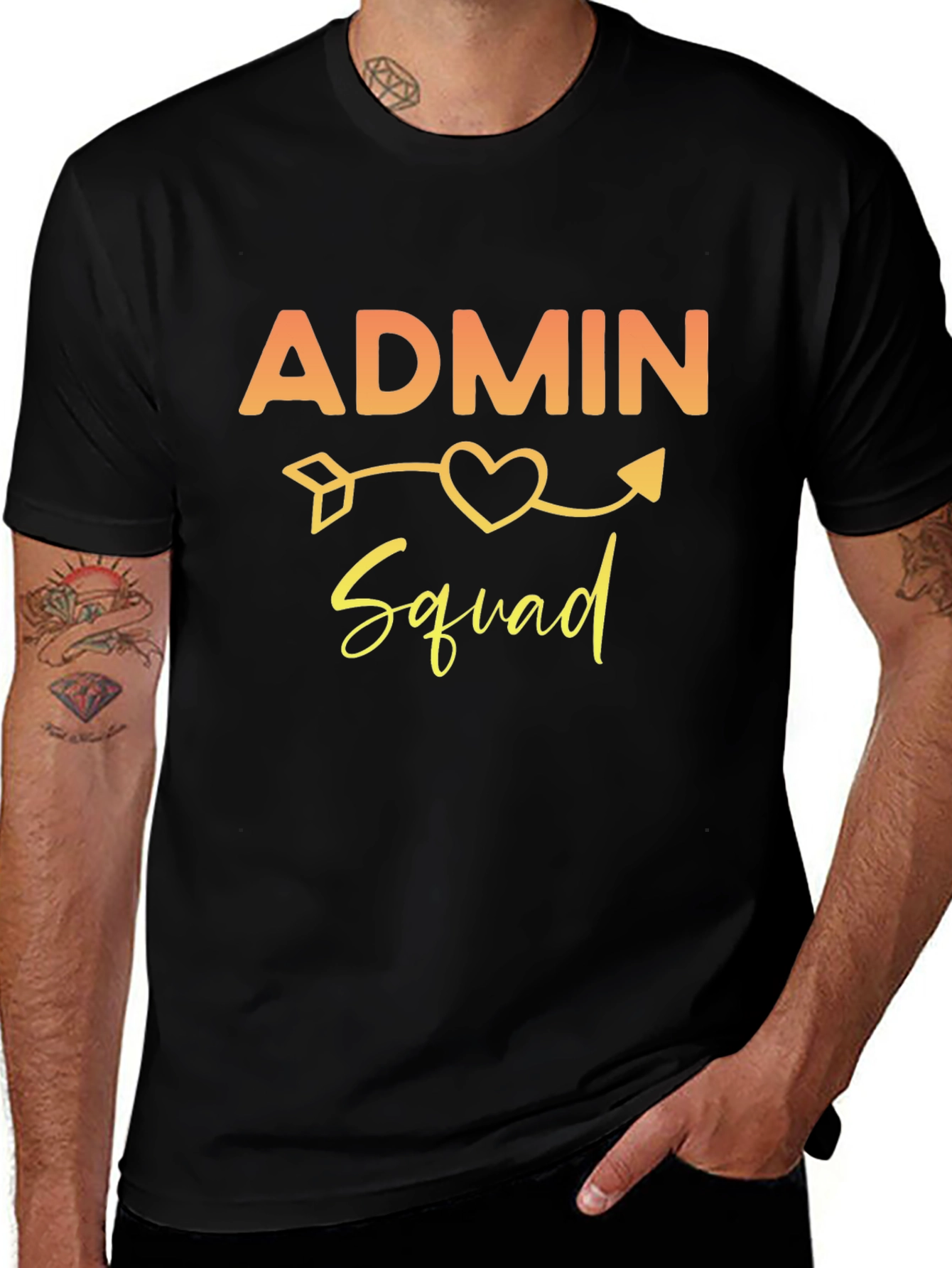 Admin Squad Tee - Heart Arrow Graphic T-Shirt