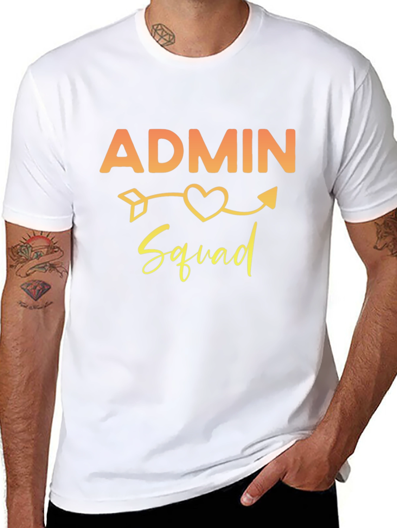 Admin Squad Tee - Heart Arrow Graphic T-Shirt