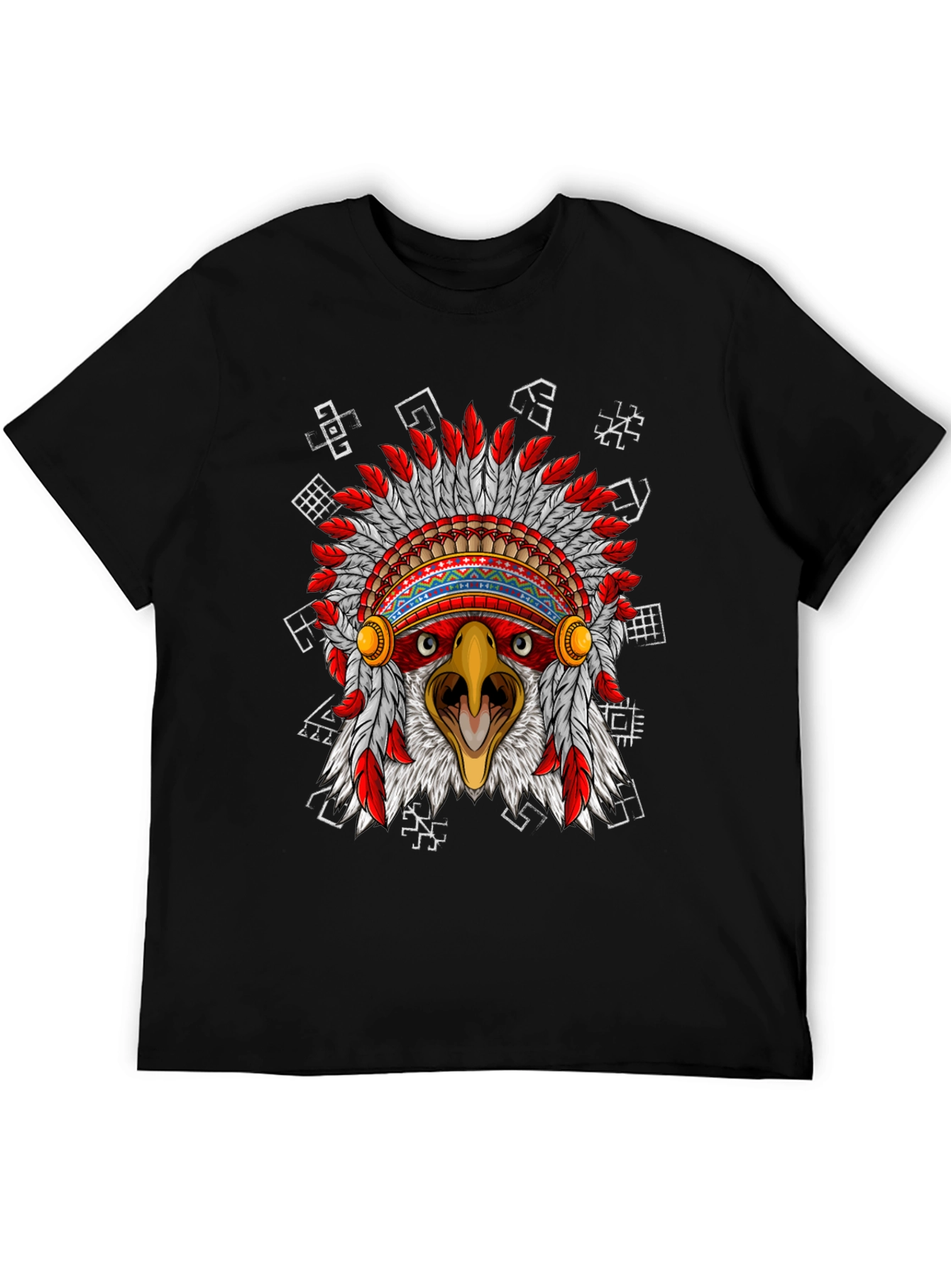 Eagle Headdress Graphic Black T-Shirt