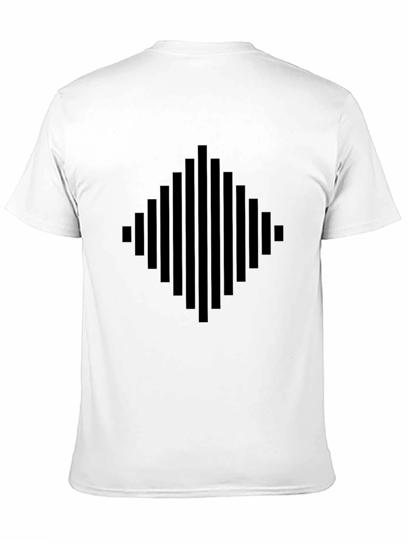 Modern Black Graphic Tee - Abstract Diamond Design