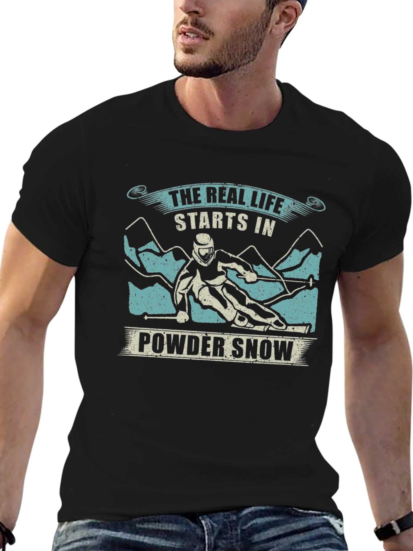 Powder Snow Skiing T-Shirt
