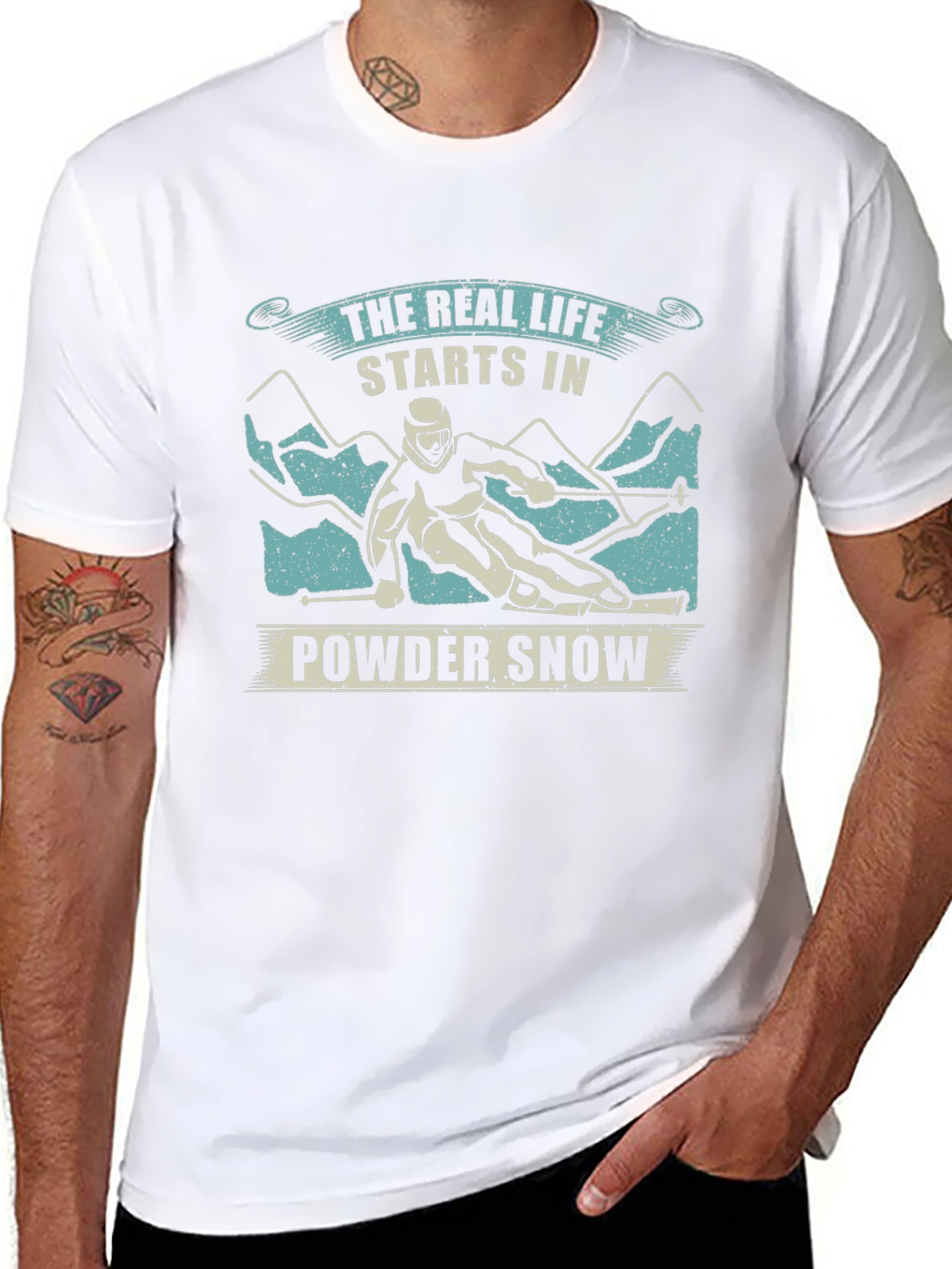 Powder Snow Skiing T-Shirt