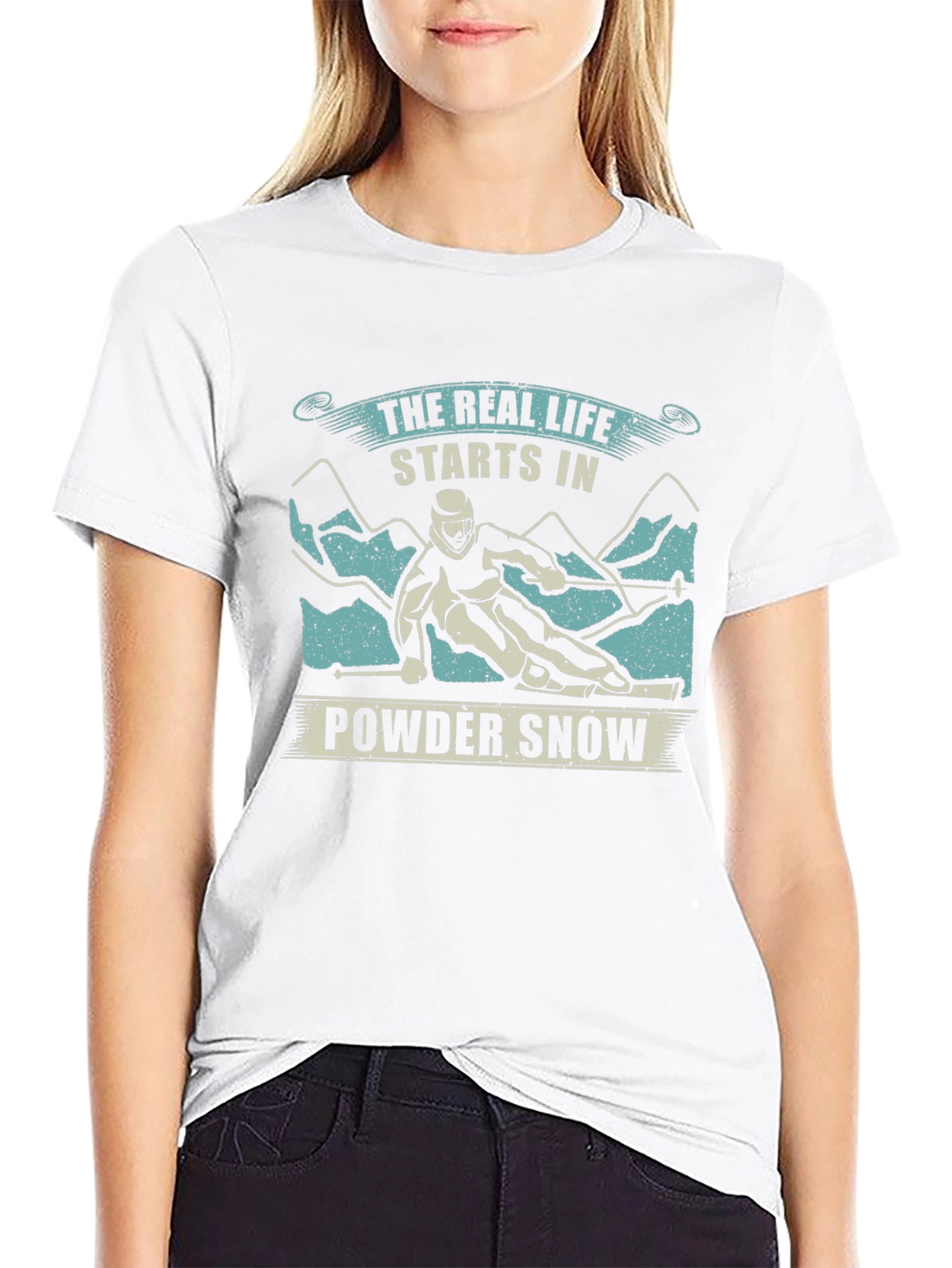 Powder Snow Skiing T-Shirt