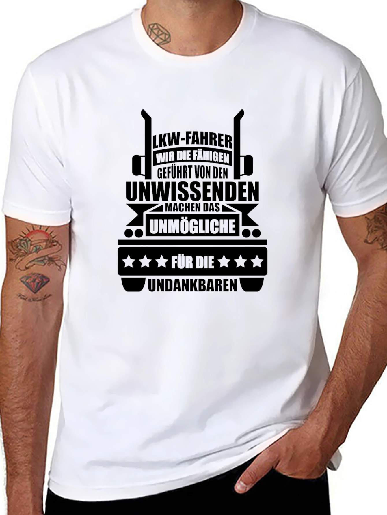 Truck Driver T-Shirt - Black Graphic Tee