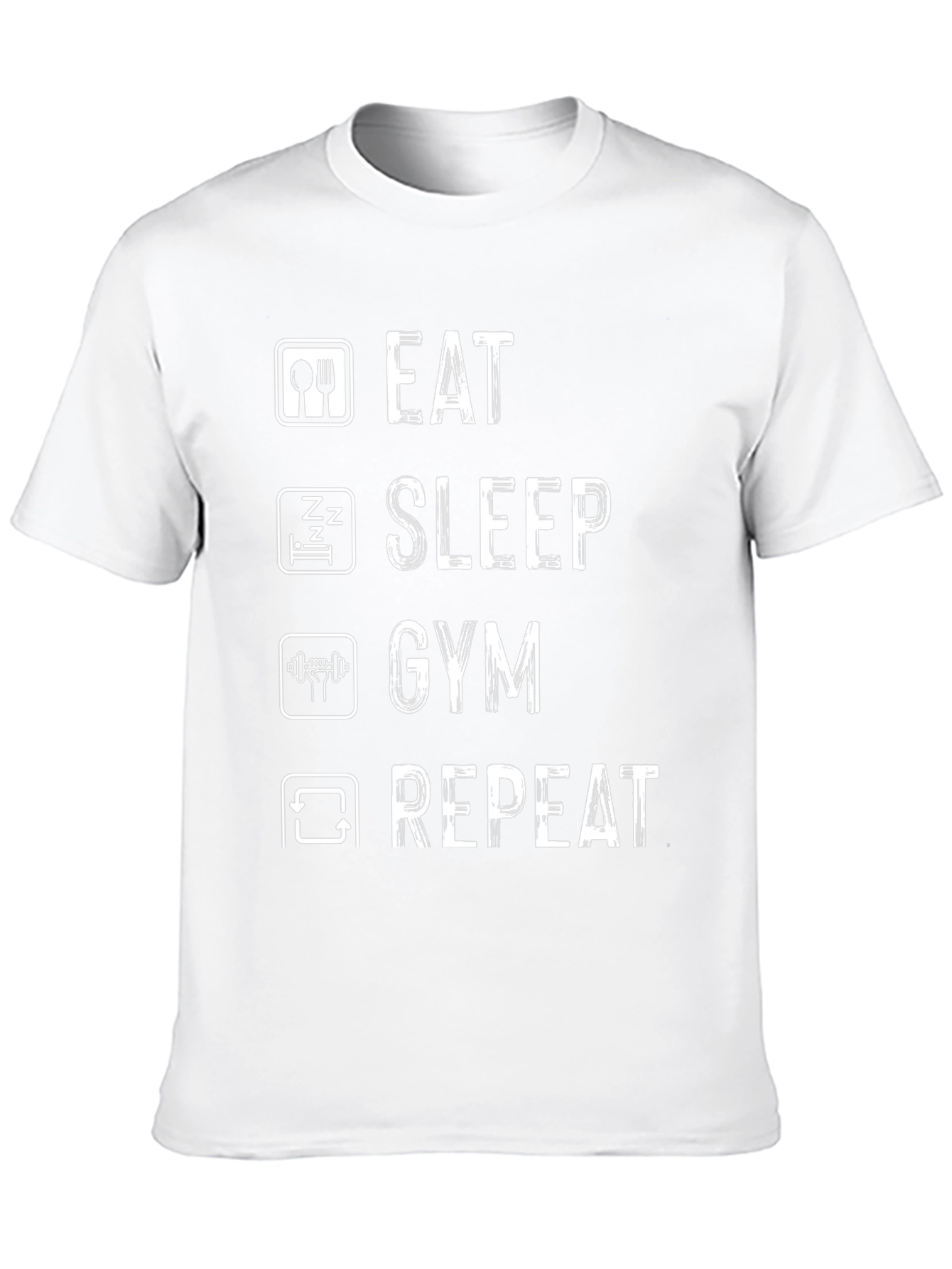 Eat Sleep Gym Repeat Black Graphic T-Shirt
