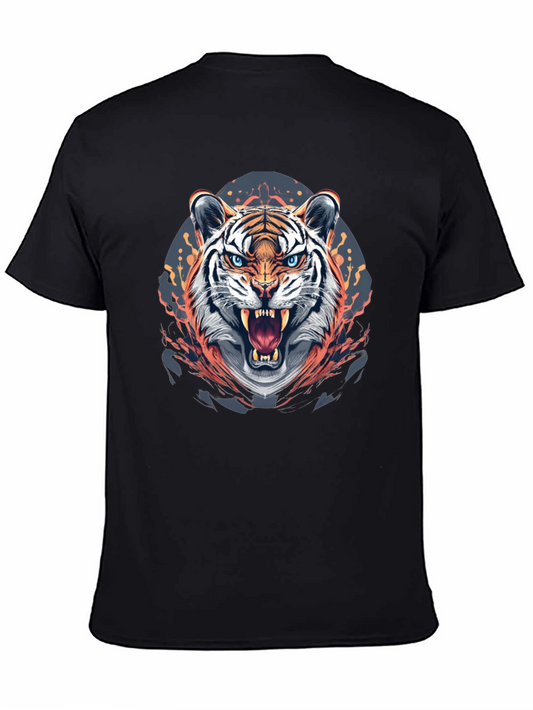Fierce Tiger Graphic Print Black T-Shirt
