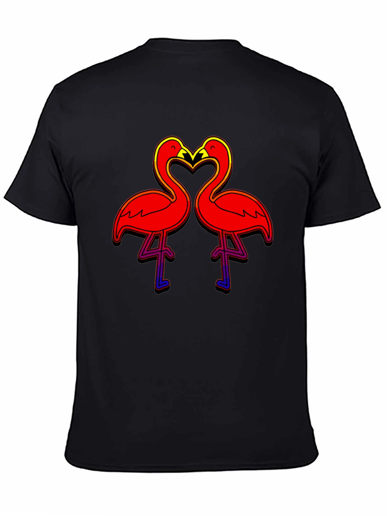 Flamingo Love Graphic T-Shirt - Bold Black Tee
