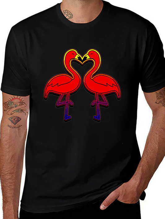 Flamingo Love Graphic T-Shirt - Bold Black Tee