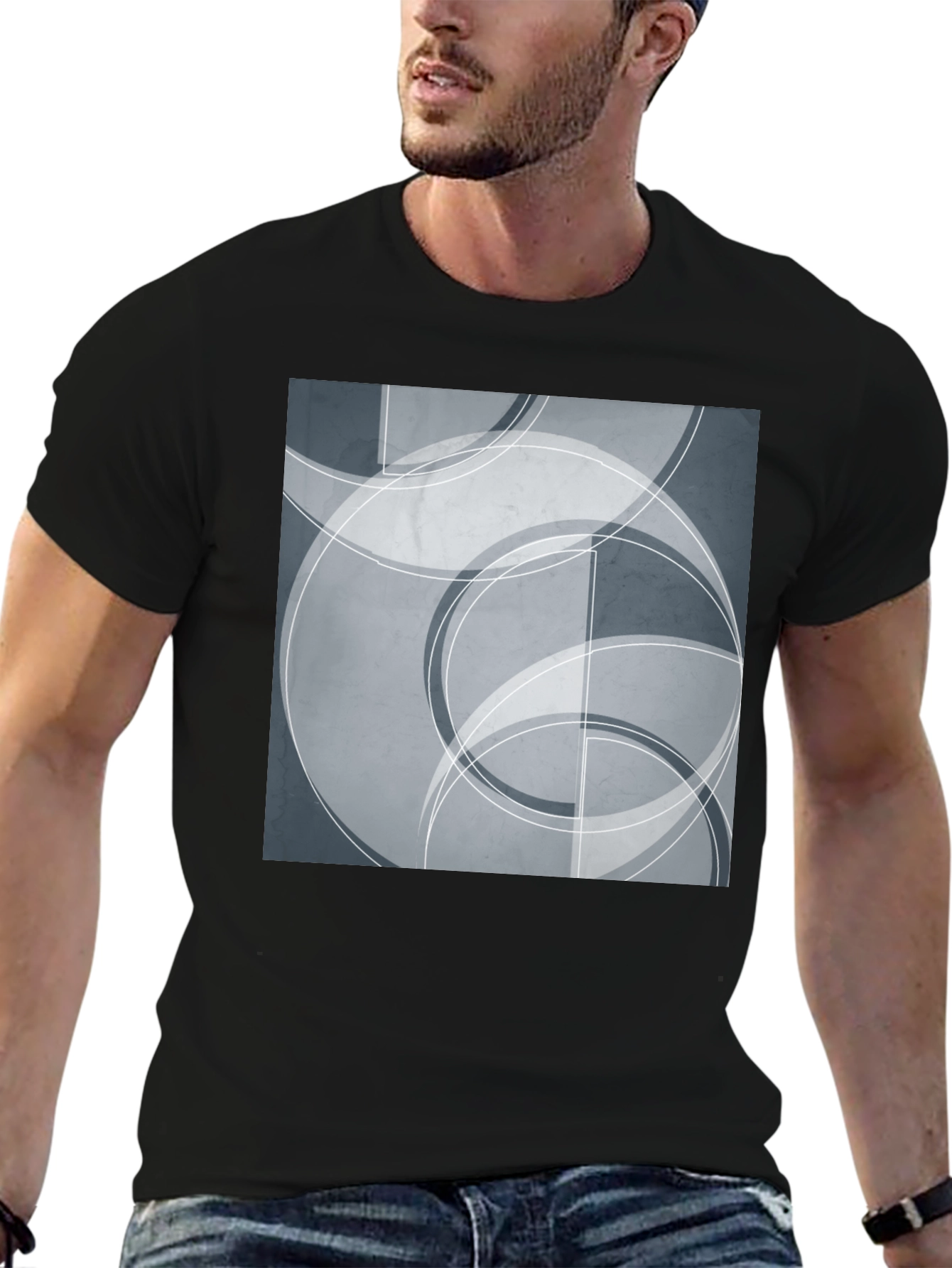 Abstract Circles Graphic T-Shirt - Modern Art Tee
