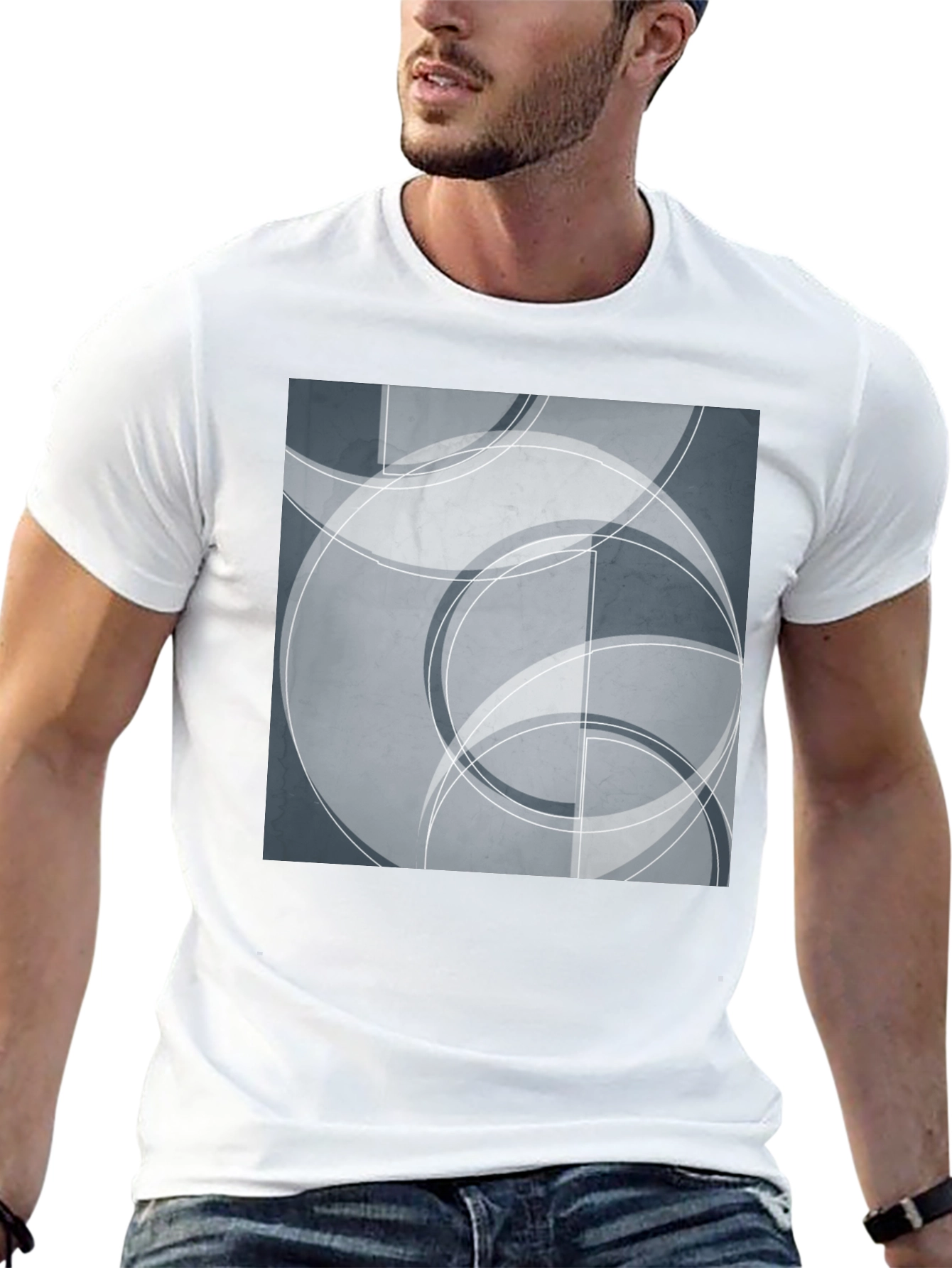 Abstract Circles Graphic T-Shirt - Modern Art Tee