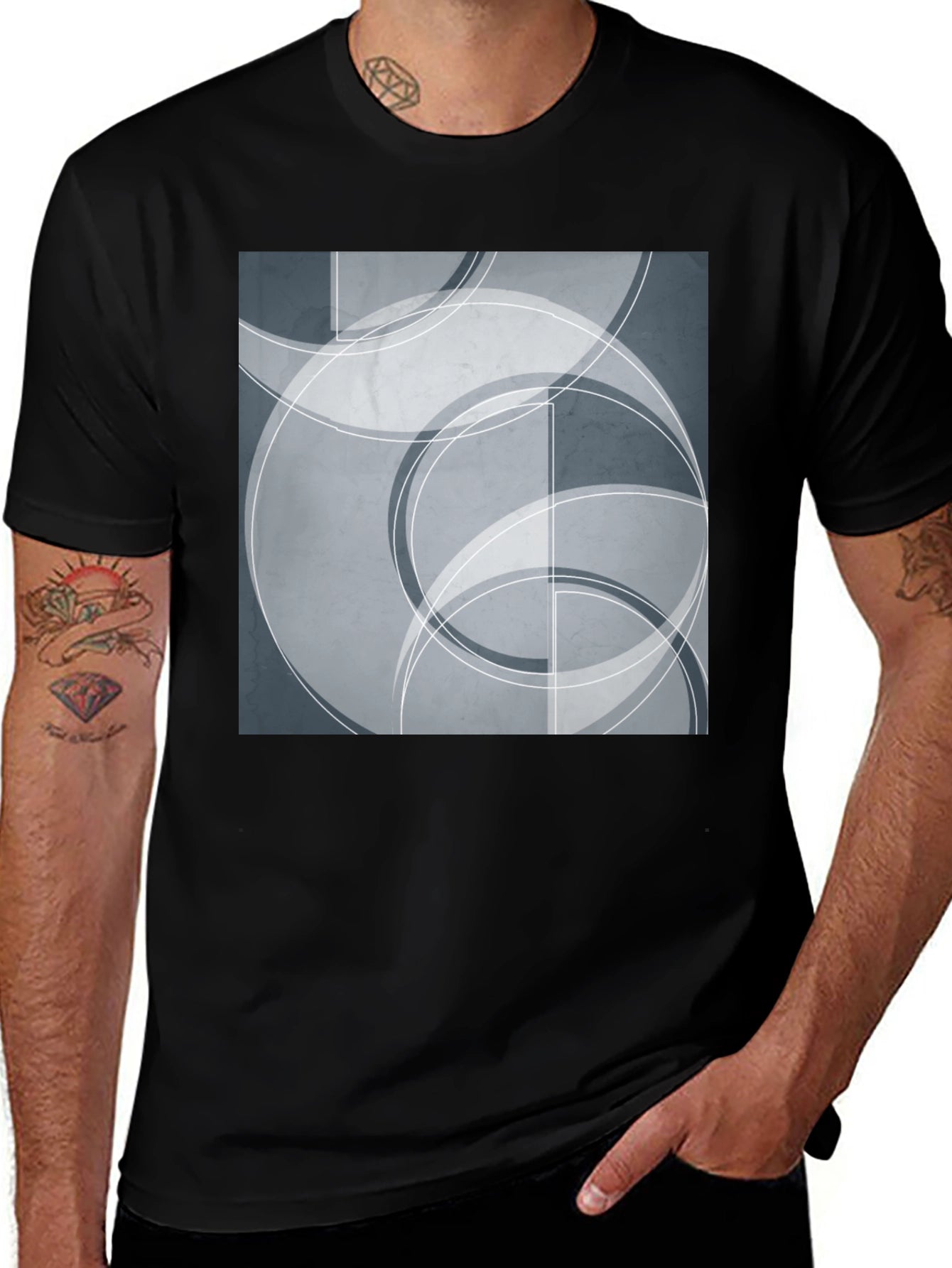Abstract Circles Graphic T-Shirt - Modern Art Tee