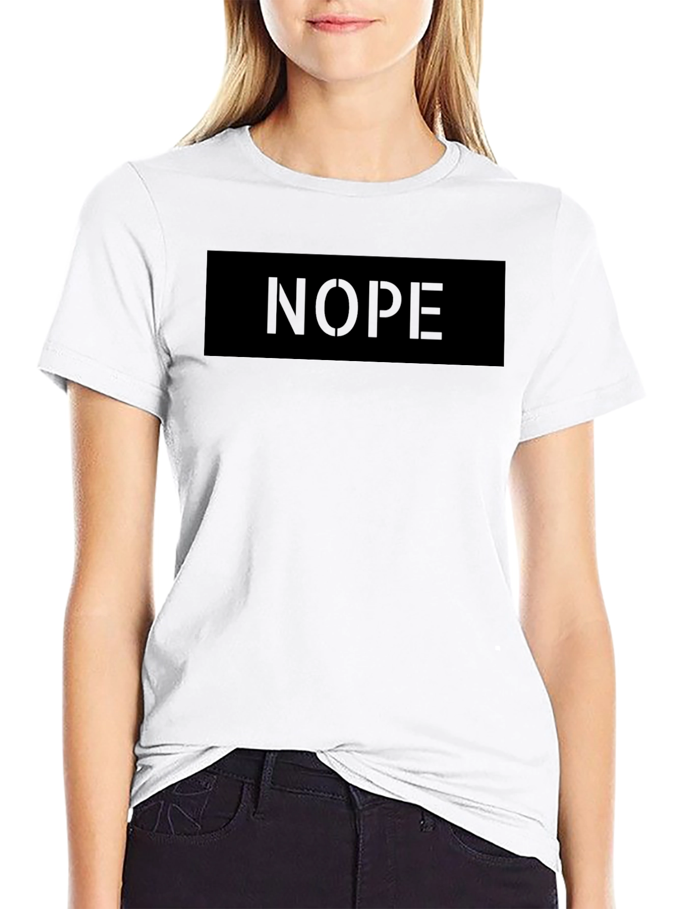 Nope Graphic Tee - Black Casual T-Shirt