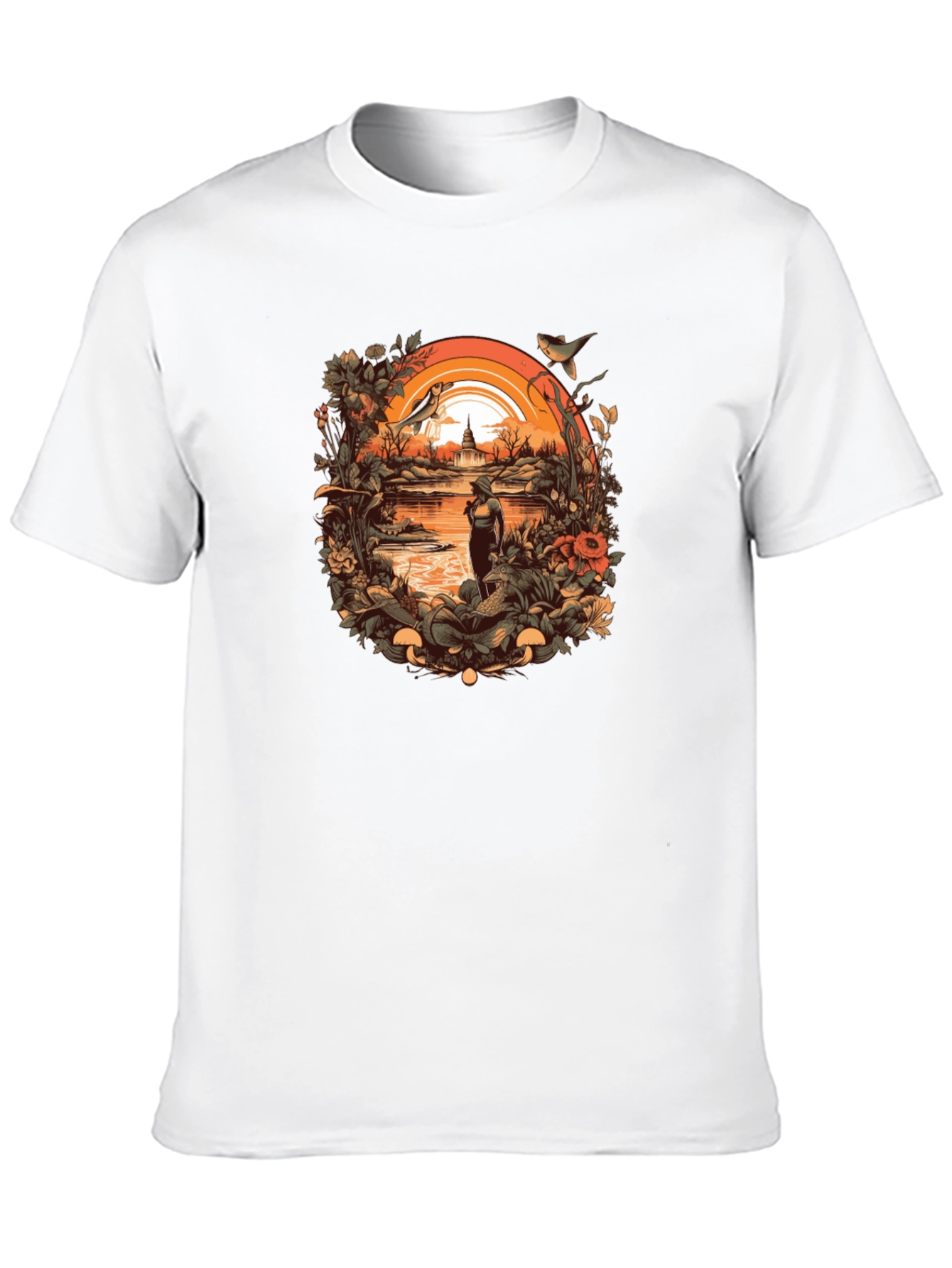 Nature Scene Graphic Tee - Unisex Black T-Shirt