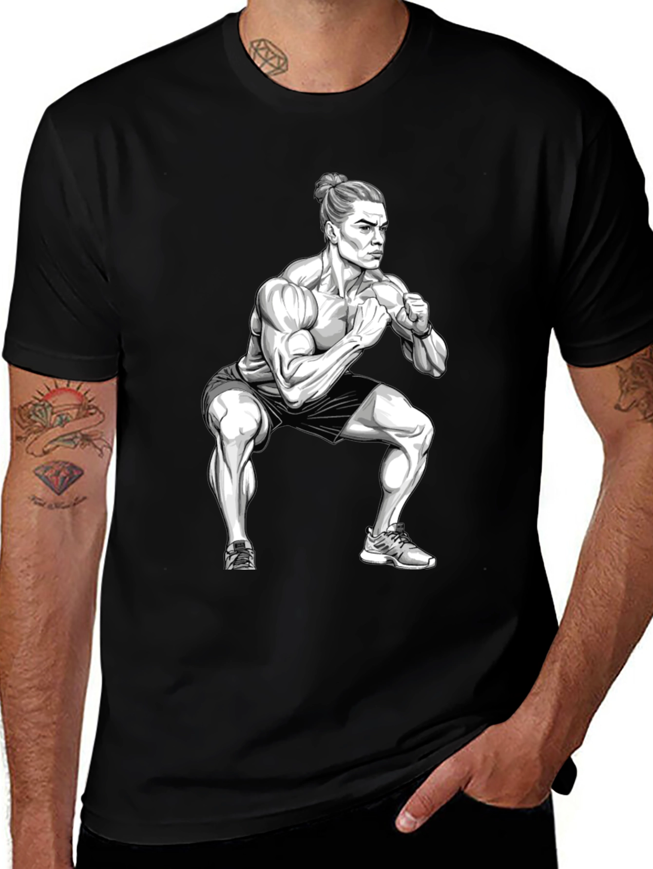 Fitness Squat Graphic T-Shirt - Gym Workout Tee