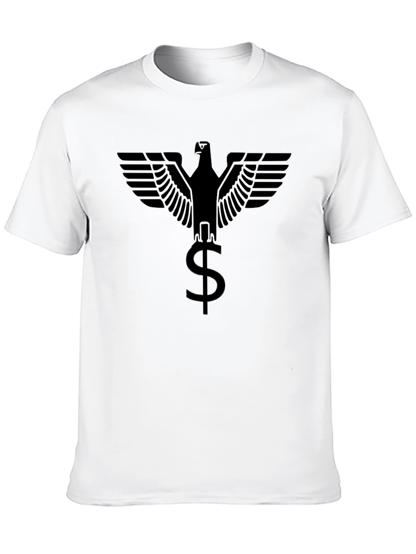 Eagle Dollar Sign Graphic Tee - Black Cotton Blend