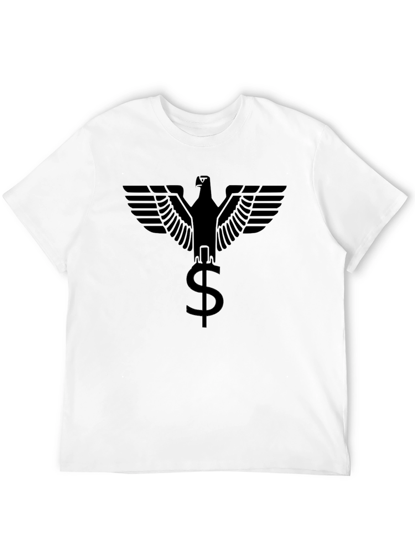 Eagle Dollar Sign Graphic Tee - Black Cotton Blend