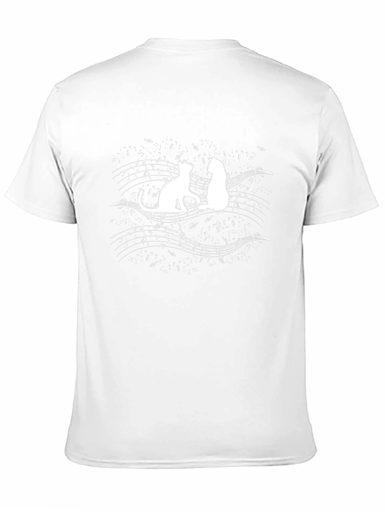 Cats & Music Graphic Tee - Black Cotton T-Shirt