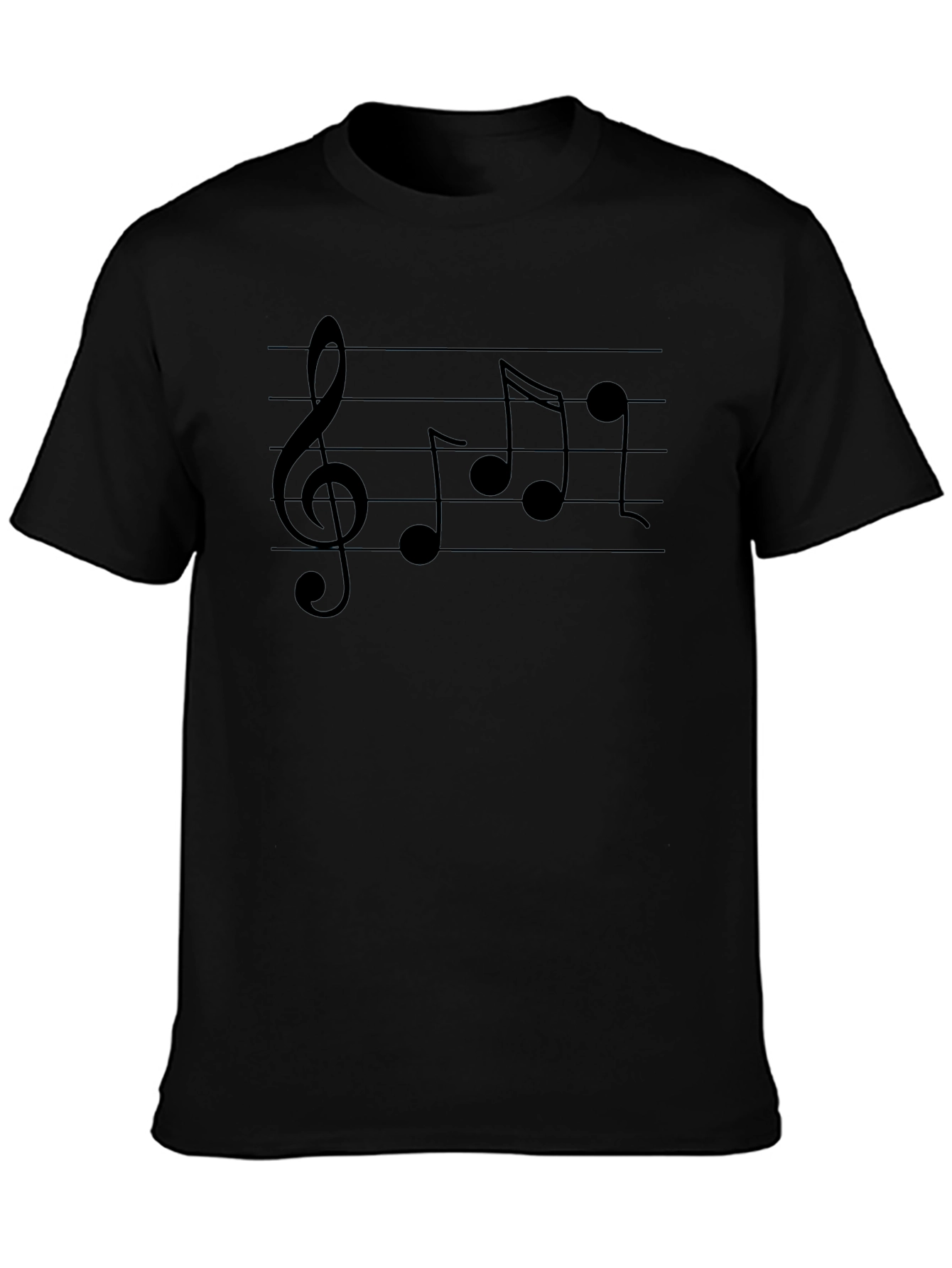Musical Notes Graphic Tee - Classic Black T-Shirt