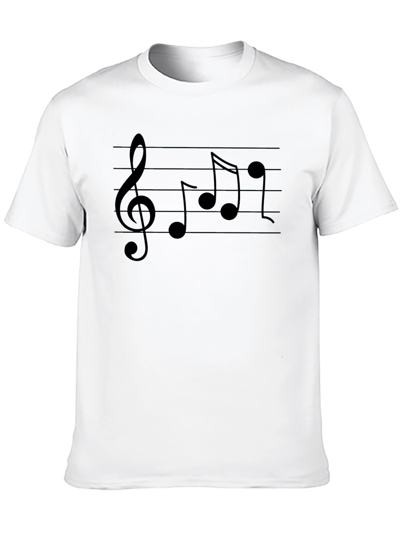 Musical Notes Graphic Tee - Classic Black T-Shirt