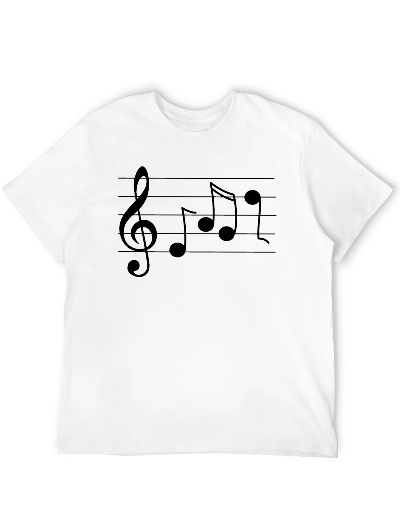 Musical Notes Graphic Tee - Classic Black T-Shirt
