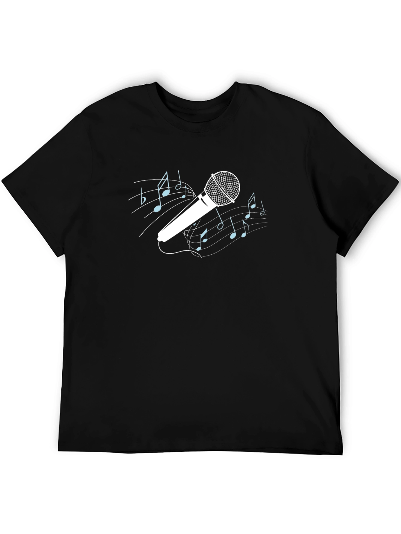 Singers Tee: Microphone & Notes Graphic Black T-Shirt
