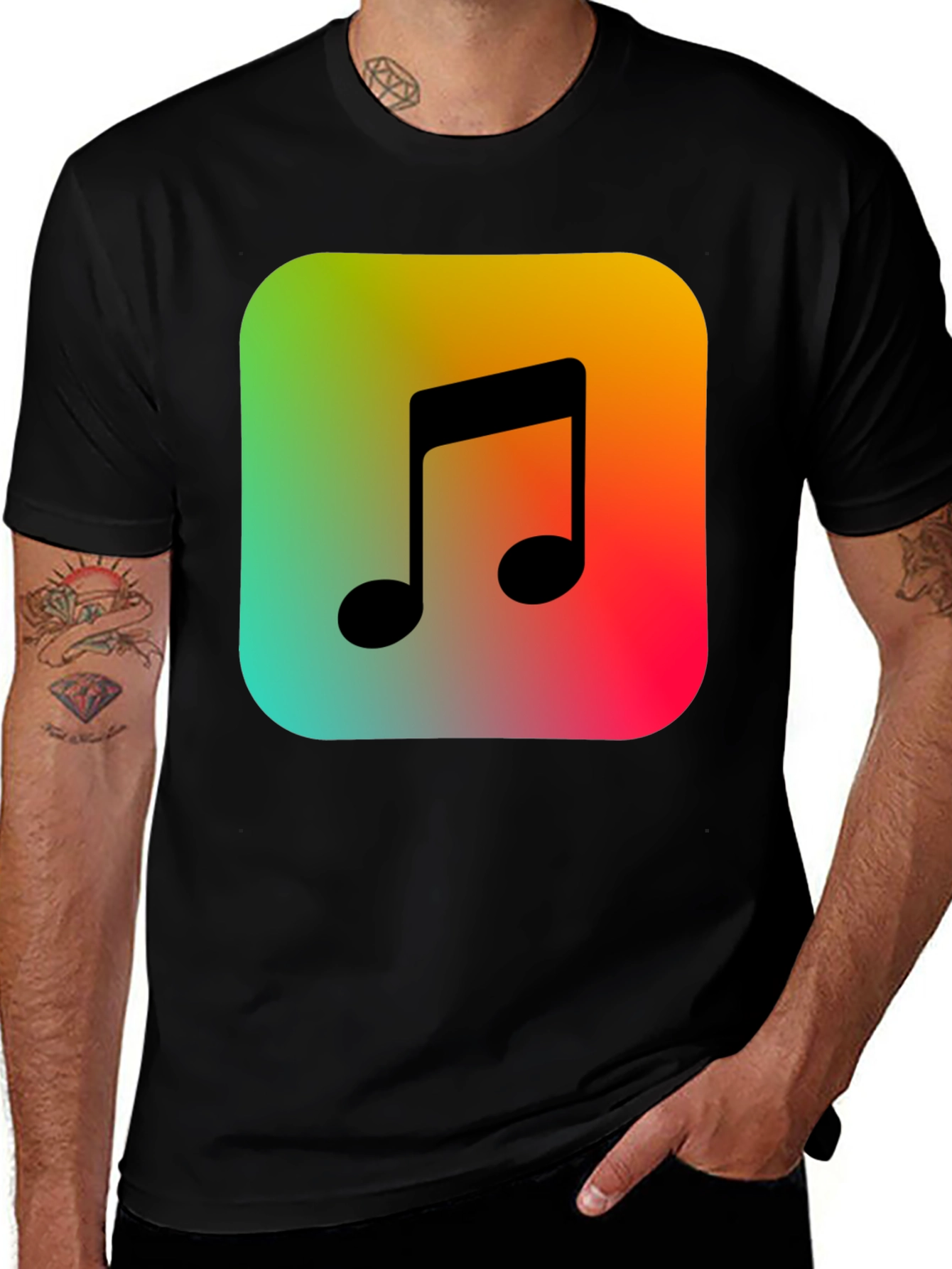 Musical Note Graphic Tee - Trendy Music Lover T-Shirt