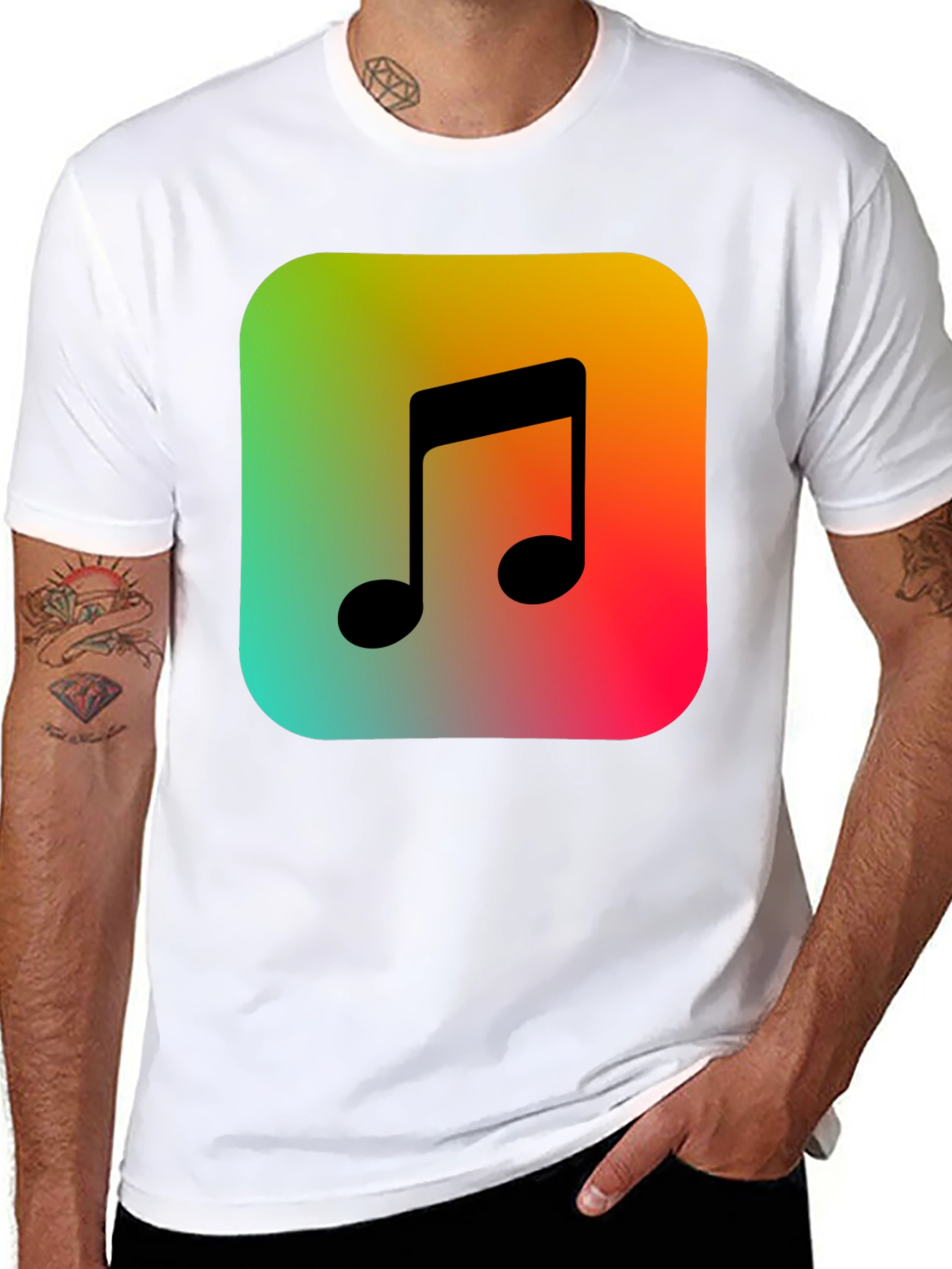 Musical Note Graphic Tee - Trendy Music Lover T-Shirt
