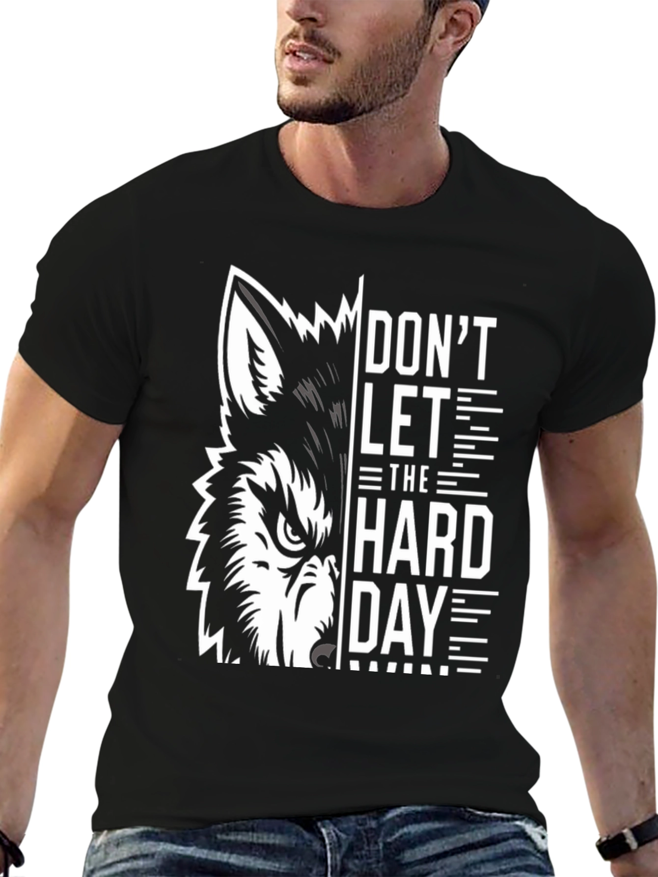 Wolf Graphic Print Crew Neck T-Shirt