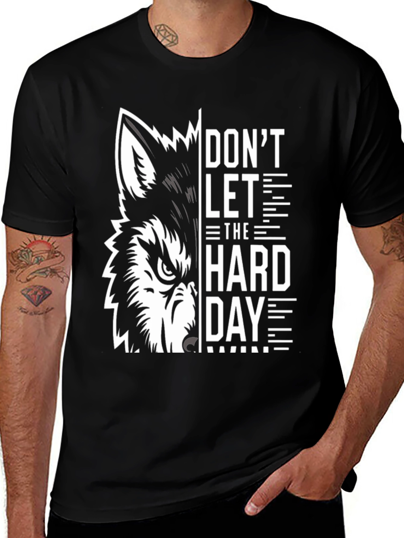 Wolf Graphic Print Crew Neck T-Shirt