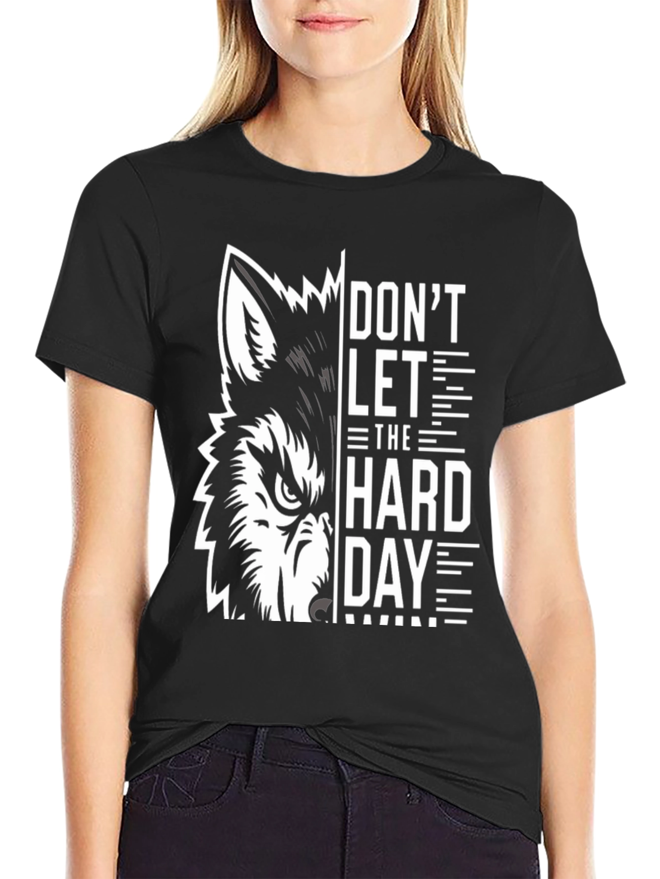 Wolf Graphic Print Crew Neck T-Shirt
